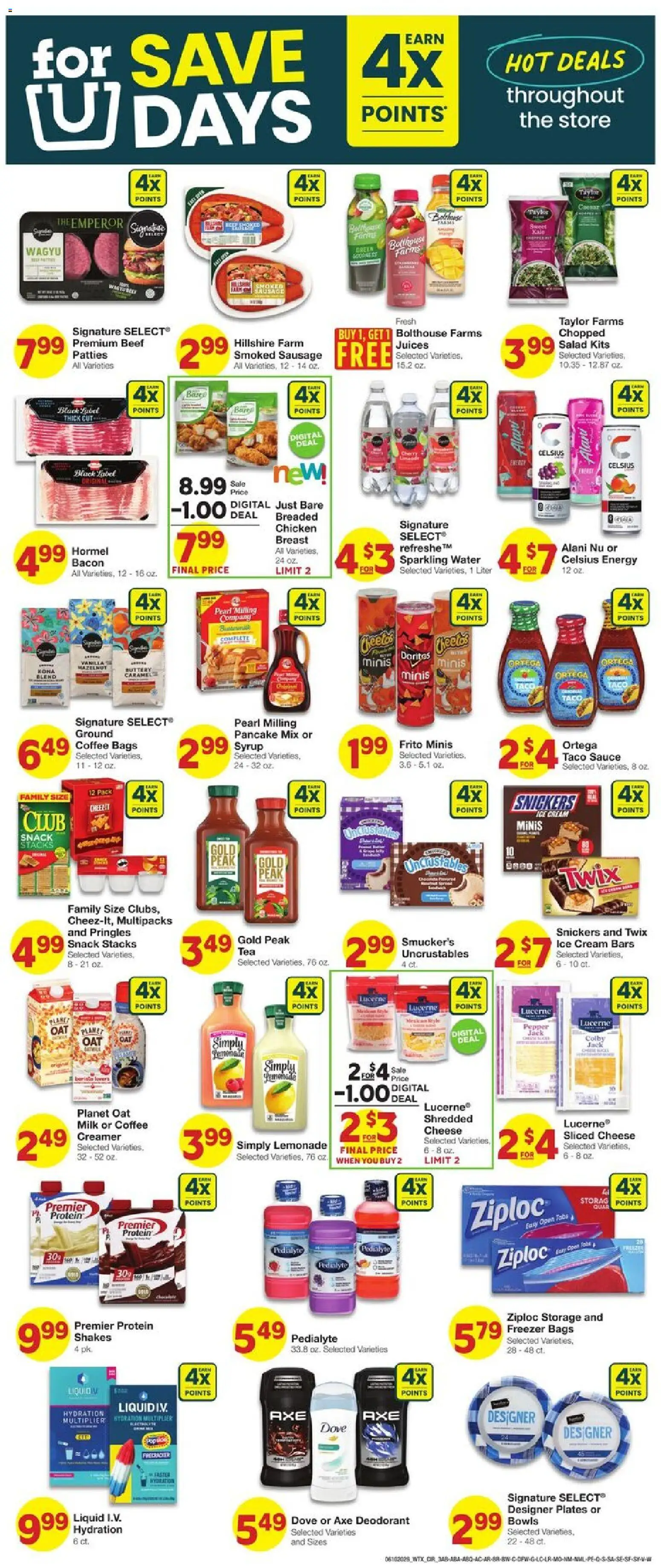 United Supermarkets Weekly Ad - valid from 10.06.2026 | Page: 3 | Products: Coffee, Cream, Water, Sauce