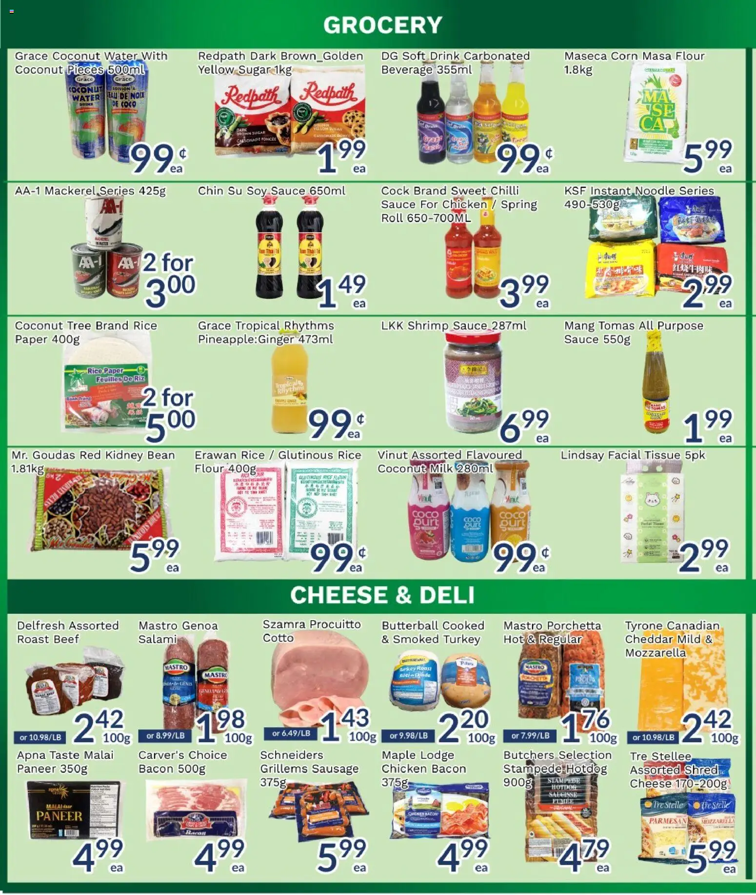 Oceans flyer valid from Aug 14, 2026 | Page: 3 | Products: Bacon, Mozzarella, Shrimp, Roast