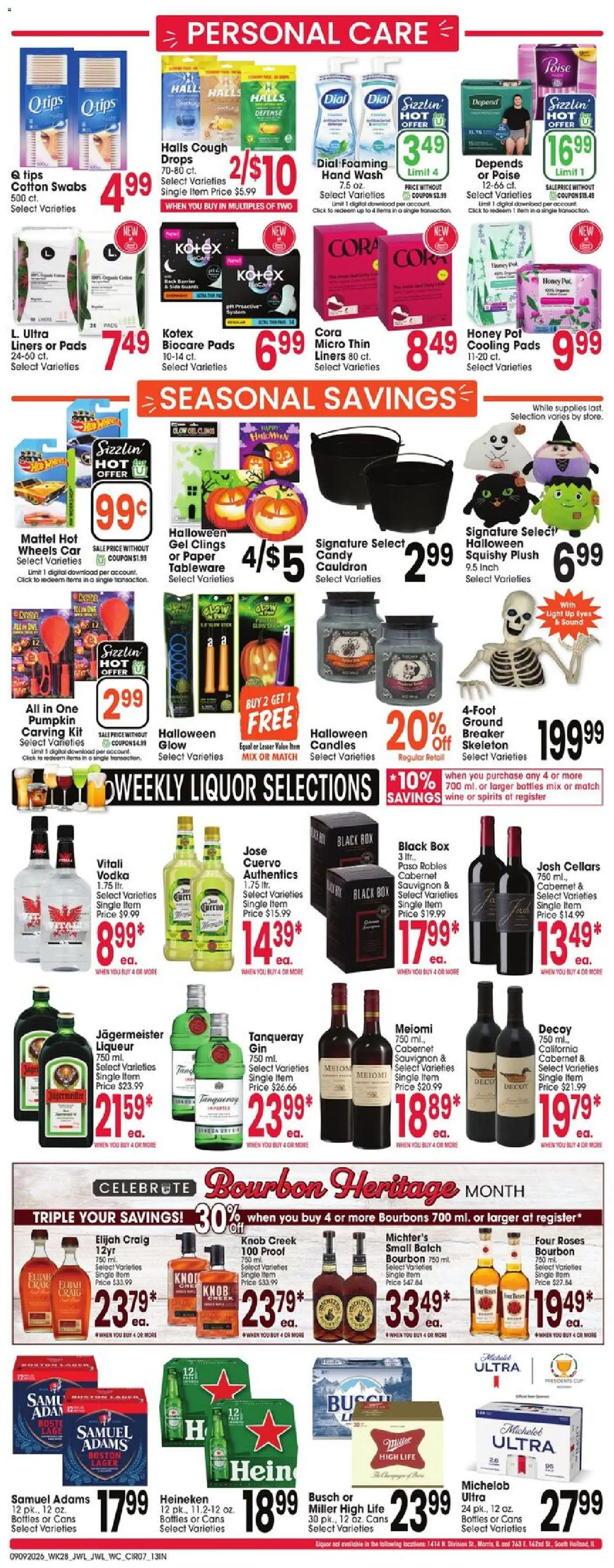 Jewel Osco Weekly Ad - valid from 09/09/2026 | Page: 7 | Products: Honey, Wine, Pads, Vodka