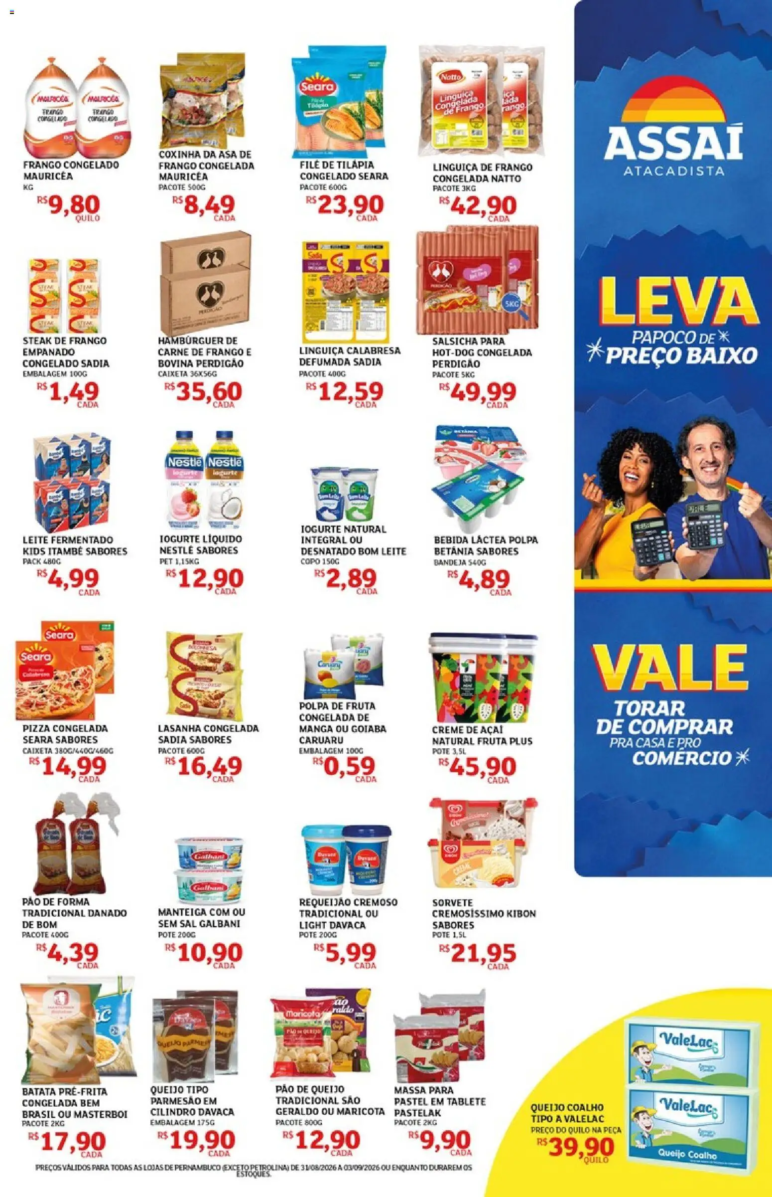 Assaí Atacadista Folheto - válido de 31/08/2026 | Página: 3 | Produtos: Pizza congelada, Pizza, Pão de forma, Frango