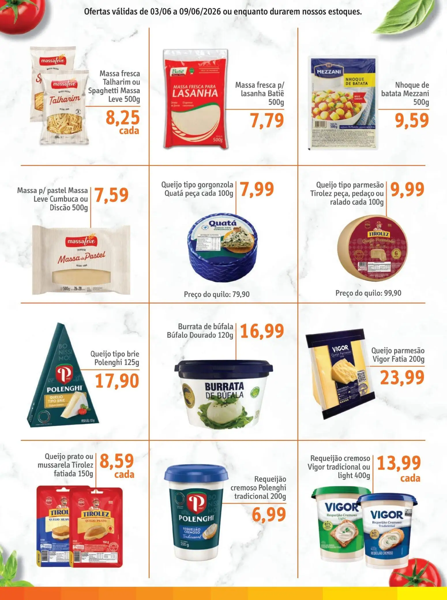 Sonda Folheto - válido de 03.06.2026 | Página: 2 | Produtos: Talharim, Queijo parmesão, Batata, Mussarela