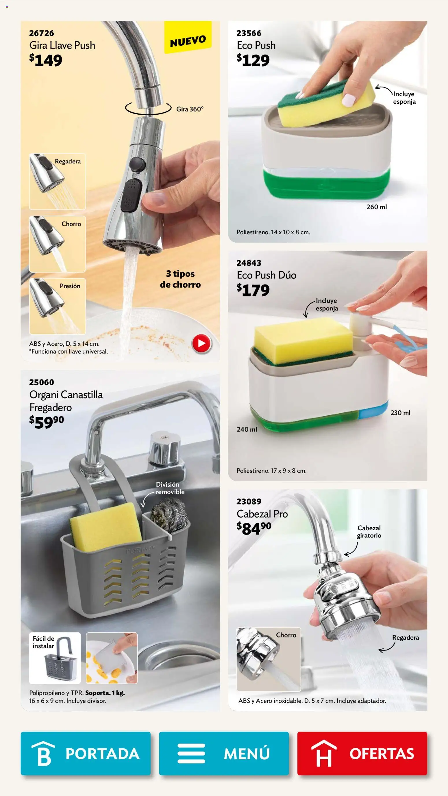 Nuevas ofertas de Betterware válidas en toda la República Mexicana desde el 02/02/2026. ¡Encuentra las mejores ofertas en Betterware campaña 2 2026! | Página: 42 | Productos: Esponja, Regadera, Llave