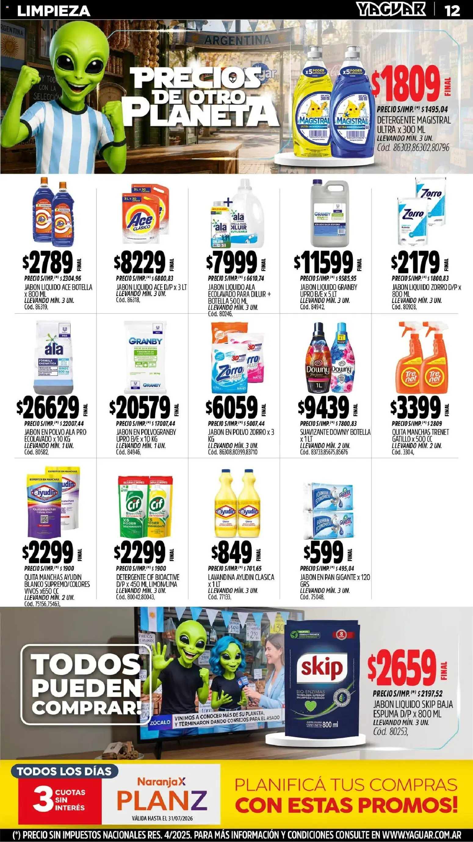 Yaguar - Oferta Semanal Santa Fé │ válido desde el 29/06/2026 | Página: 13 | Productos: Polvo, Jabón, Detergente, Suavizante