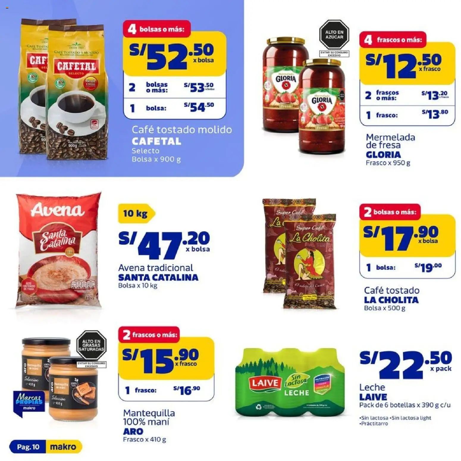 Catálogo Makro válido desde 24/09/2026 | Página: 10 | Productos: Café, Avena, Mermelada, Bolsa