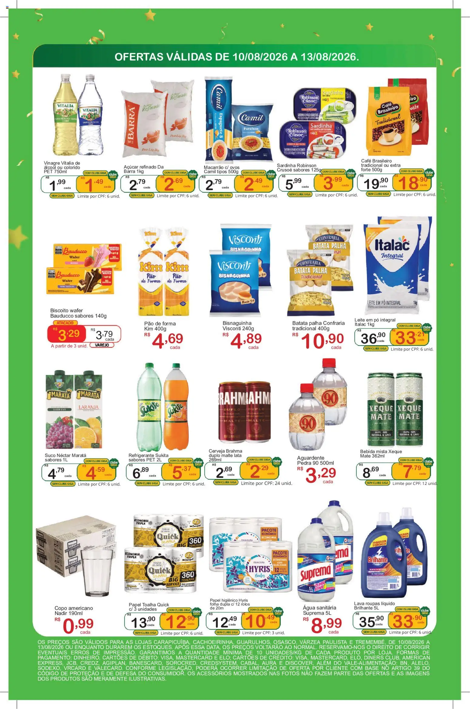 GIGA Atacado Folheto - válido de 10/08/2026 | Página: 2 | Produtos: Tomate, Molho de tomate, Pão de forma, Água sanitária