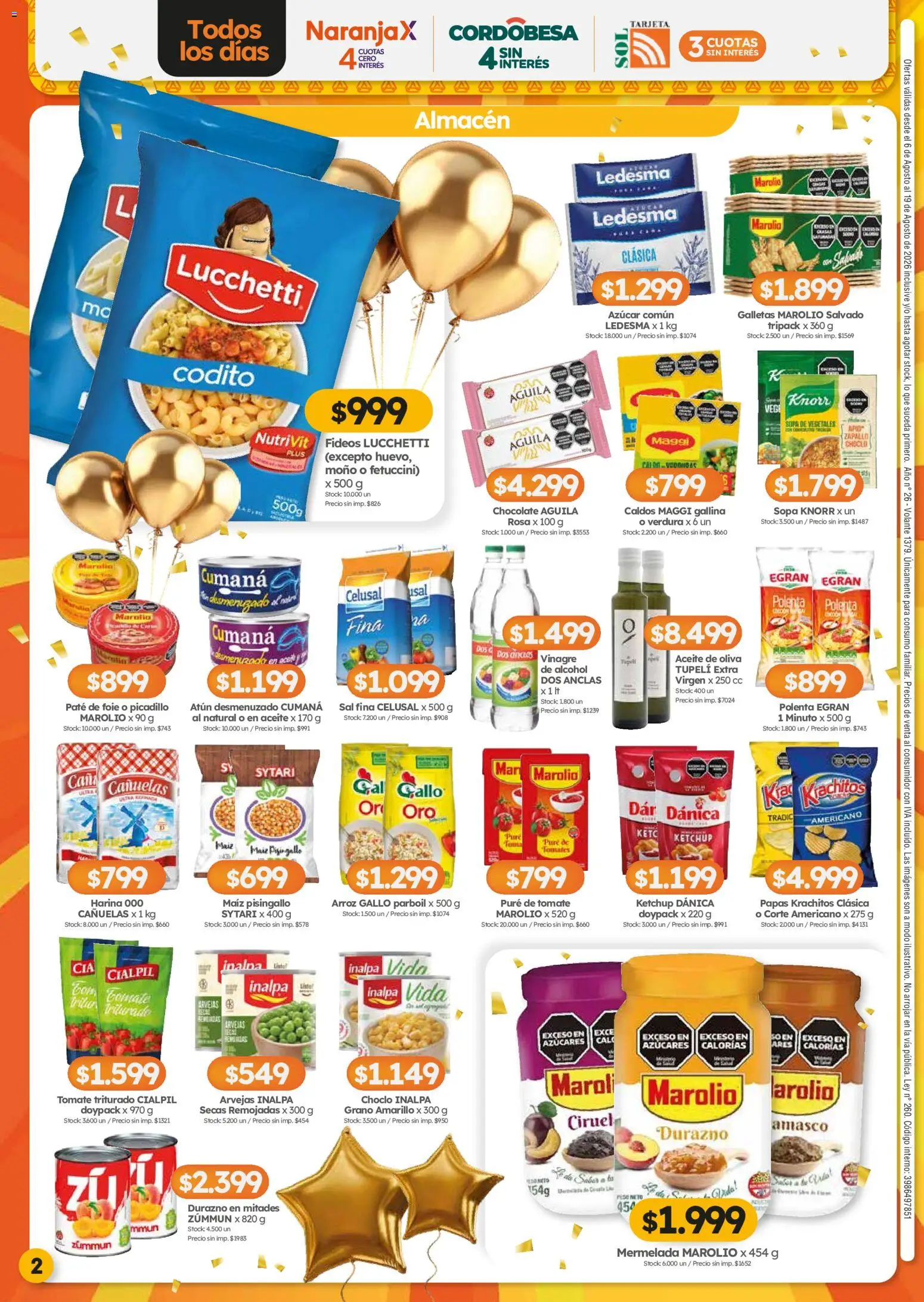Cordiez ofertas │ válido desde el 06/08/2026 | Página: 2 | Productos: Choclo, Azucar, Oliva, Tomate
