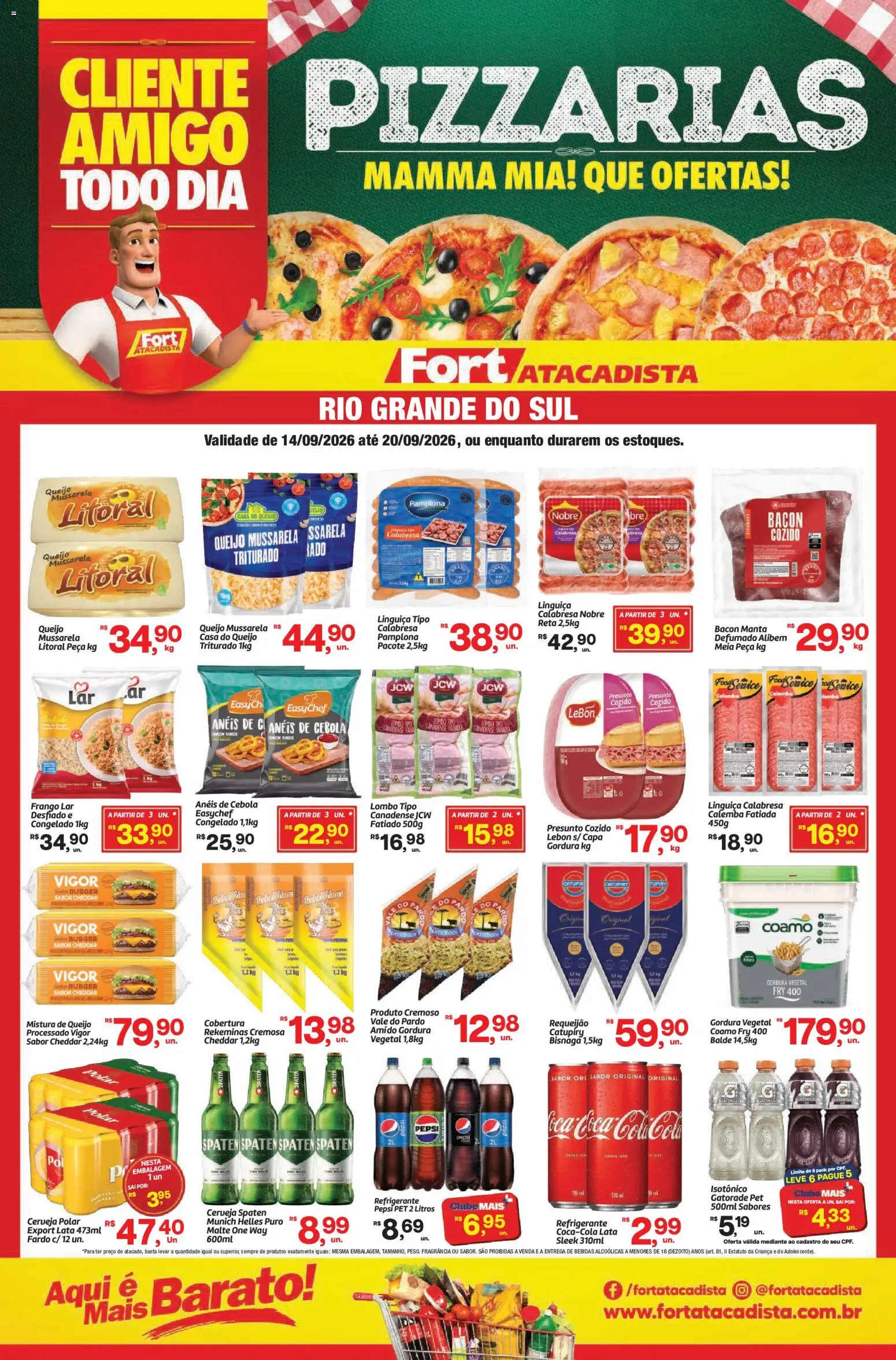 Fort Atacadista Folheto - válido de 14/09/2026 | Página: 1 | Produtos: Frango, Requeijão, Mussarela, Isotônico