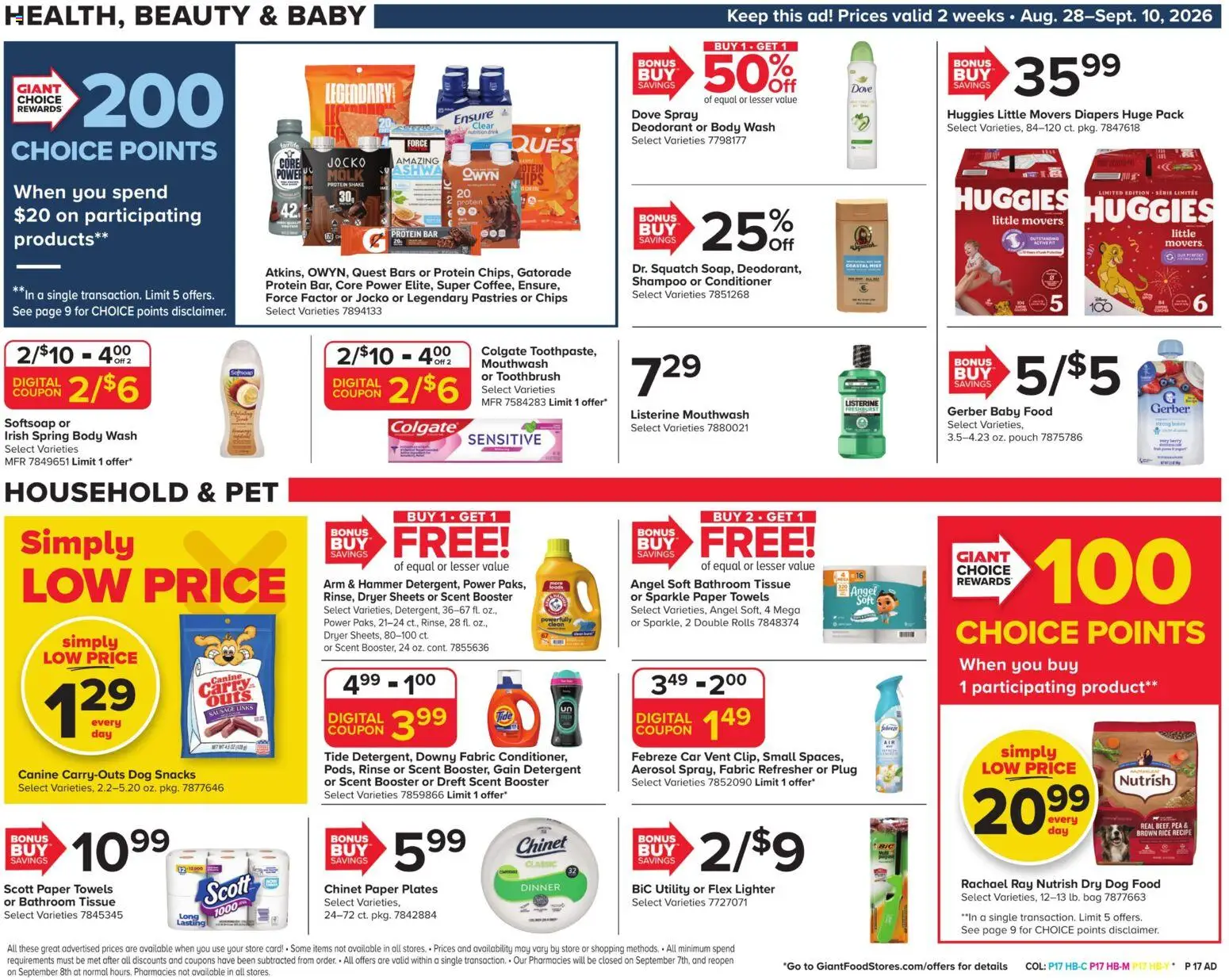 Giant Weekly Ad - valid from 08/28/2026 | Page: 22 | Products: Shampoo, Hammer, Brown rice, Snacks