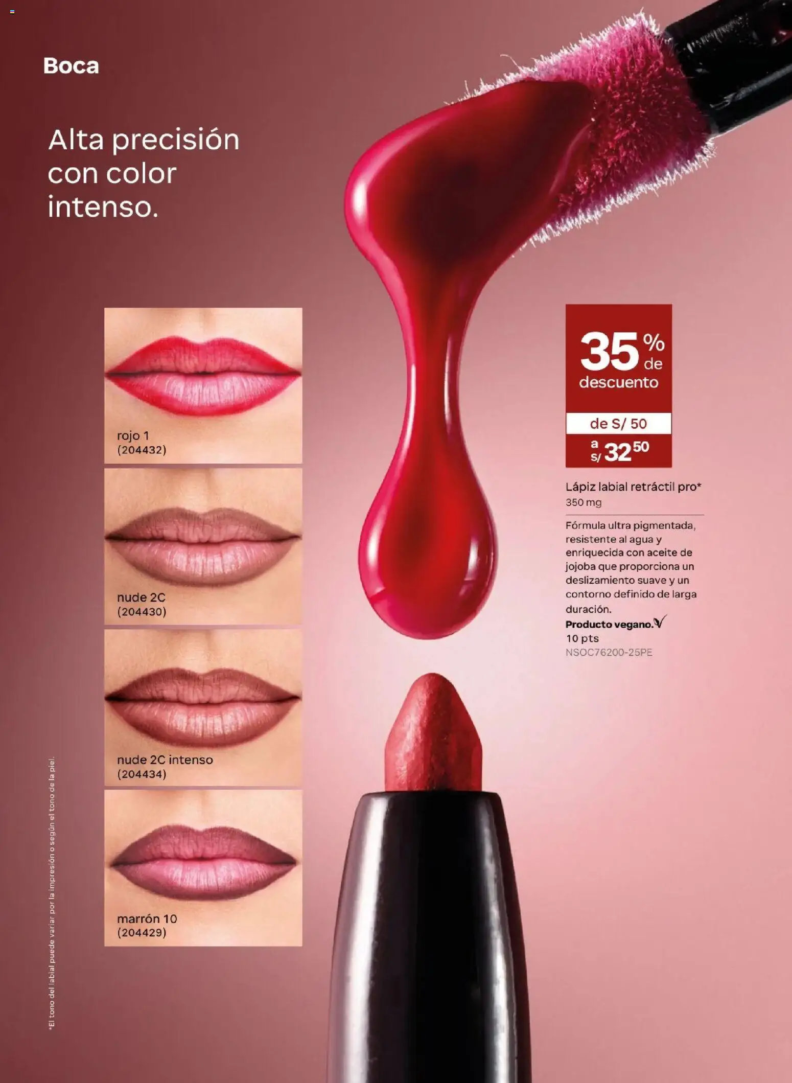 Catálogo Natura válido desde 05.05.2026 | Página: 76 | Productos: Lápiz labial, Aceite
