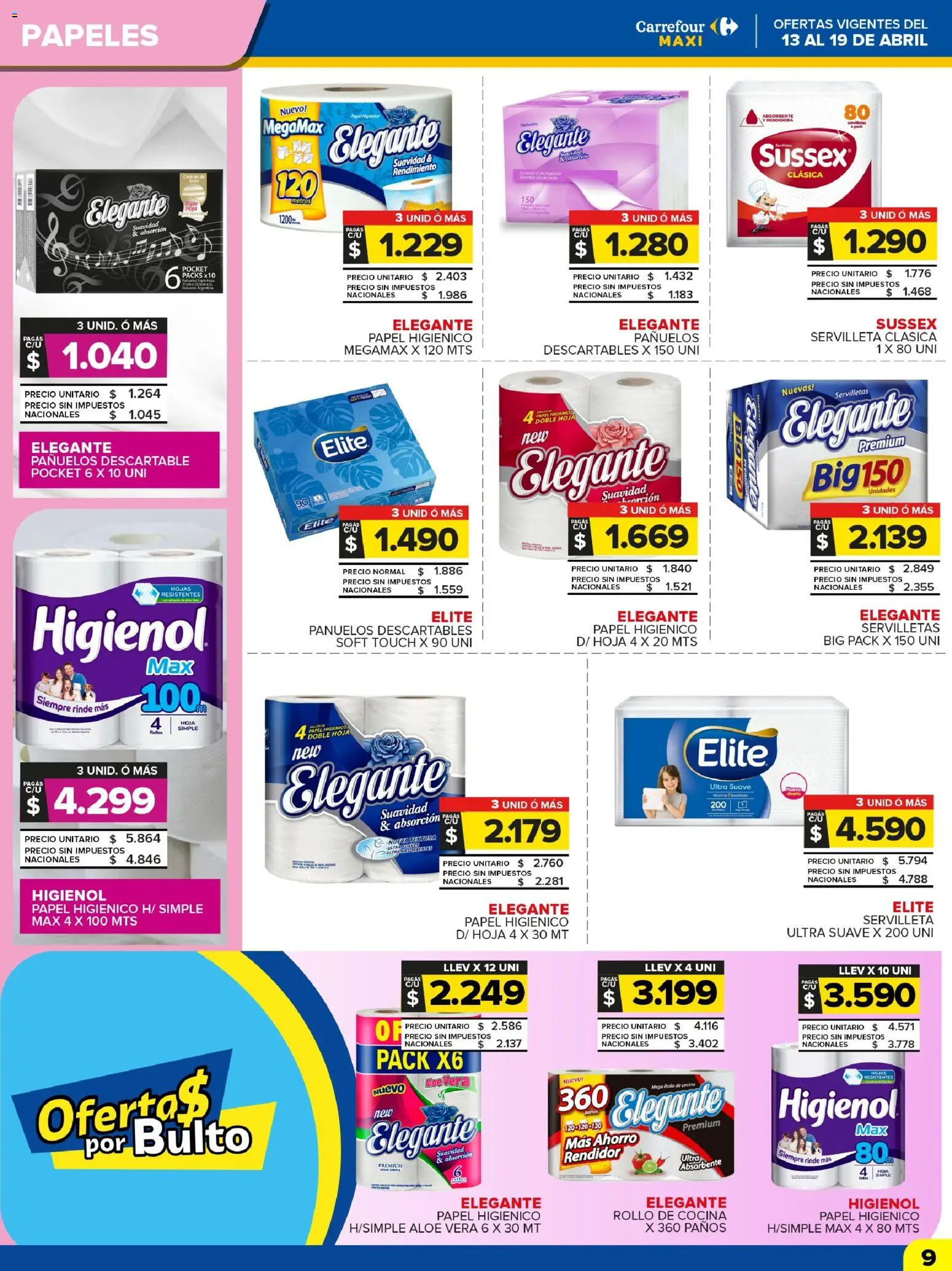 Carrefour Maxi catálogo │ válido desde el 13.04.2026 | Página: 9 | Productos: Papel higiénico, Cocina, Servilletas