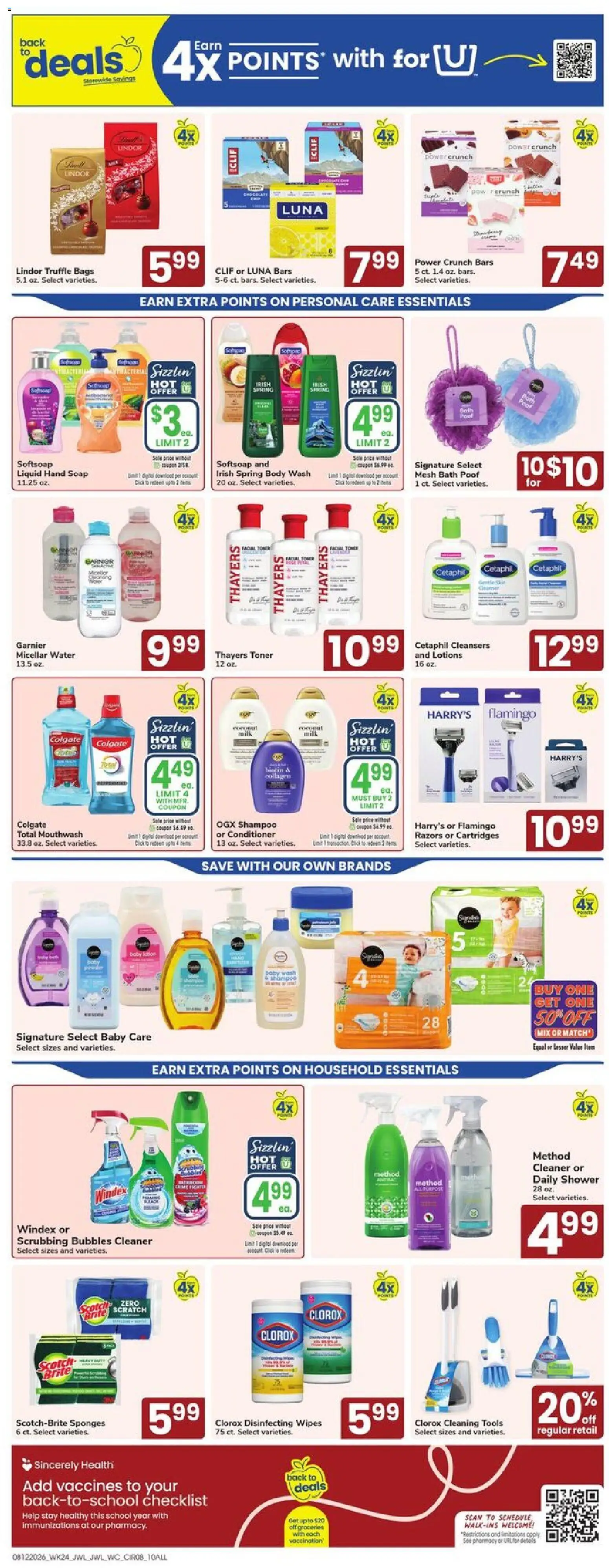 Jewel Osco Weekly Ad - valid from 08/12/2026 | Page: 8 | Products: Bath, Shampoo, Sponges, Water