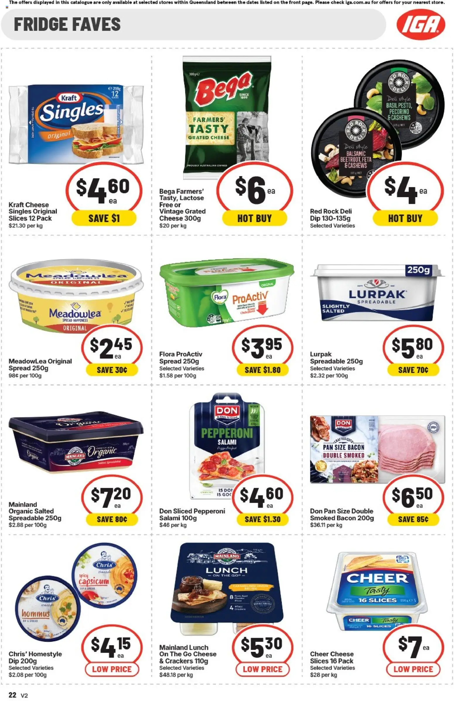 IGA catalogue - valid from 26/08/2026 | Page: 22 | Products: Crackers, Cheese, Salami, Spread