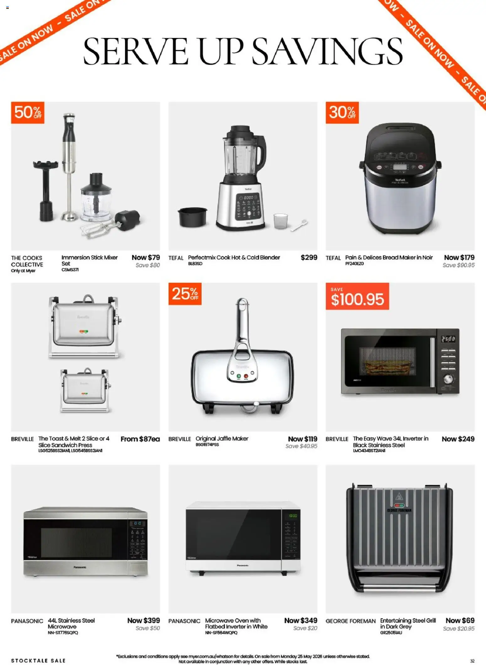 Myer catalogue - valid from 25.05.2026 | Page: 32 | Products: Bread maker, Oven, Microwave, Press