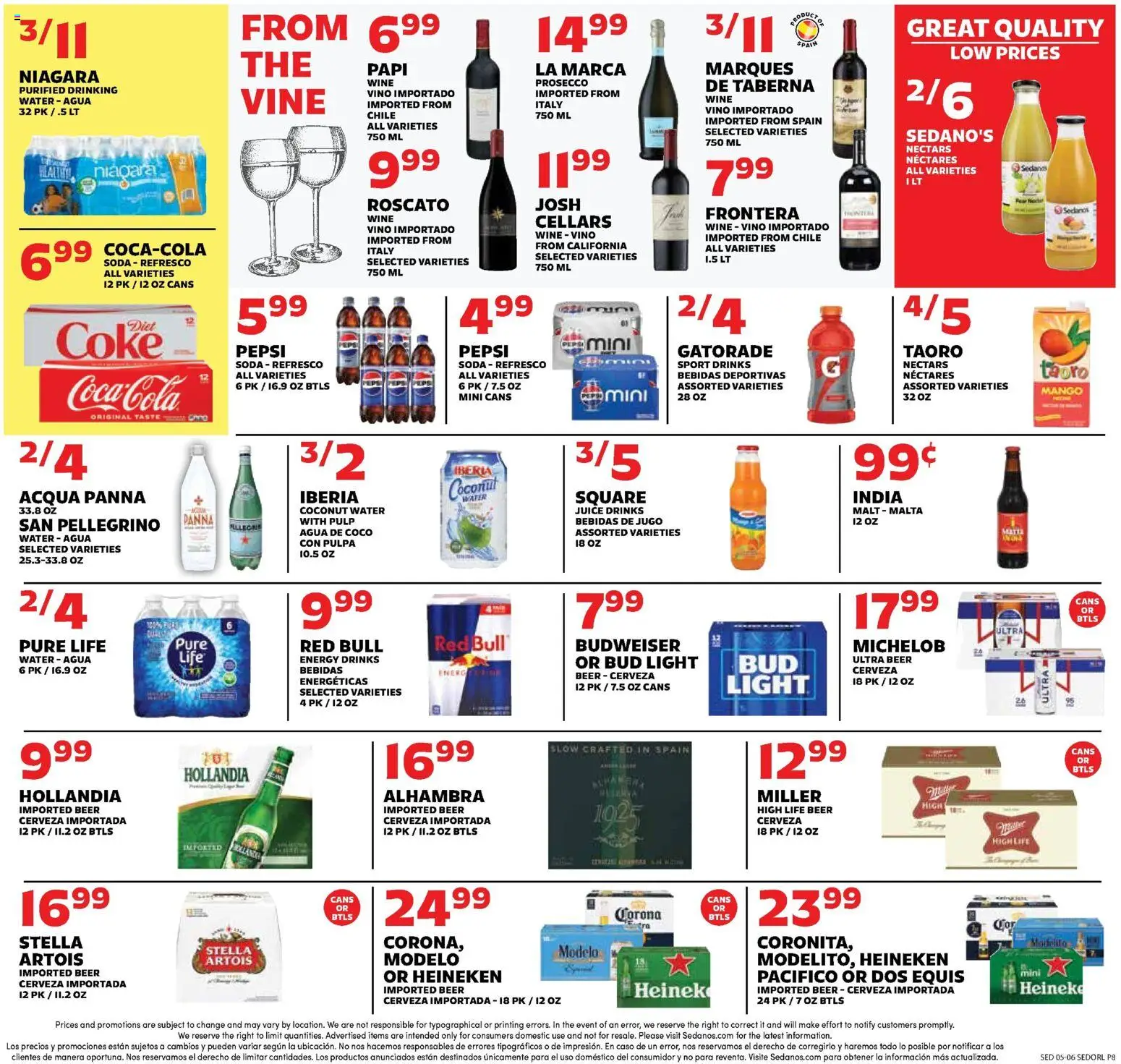 Sedano's Weekly Ad - valid from 06.05.2026 | Page: 8 | Products: Juice, Beer, Water, Mango