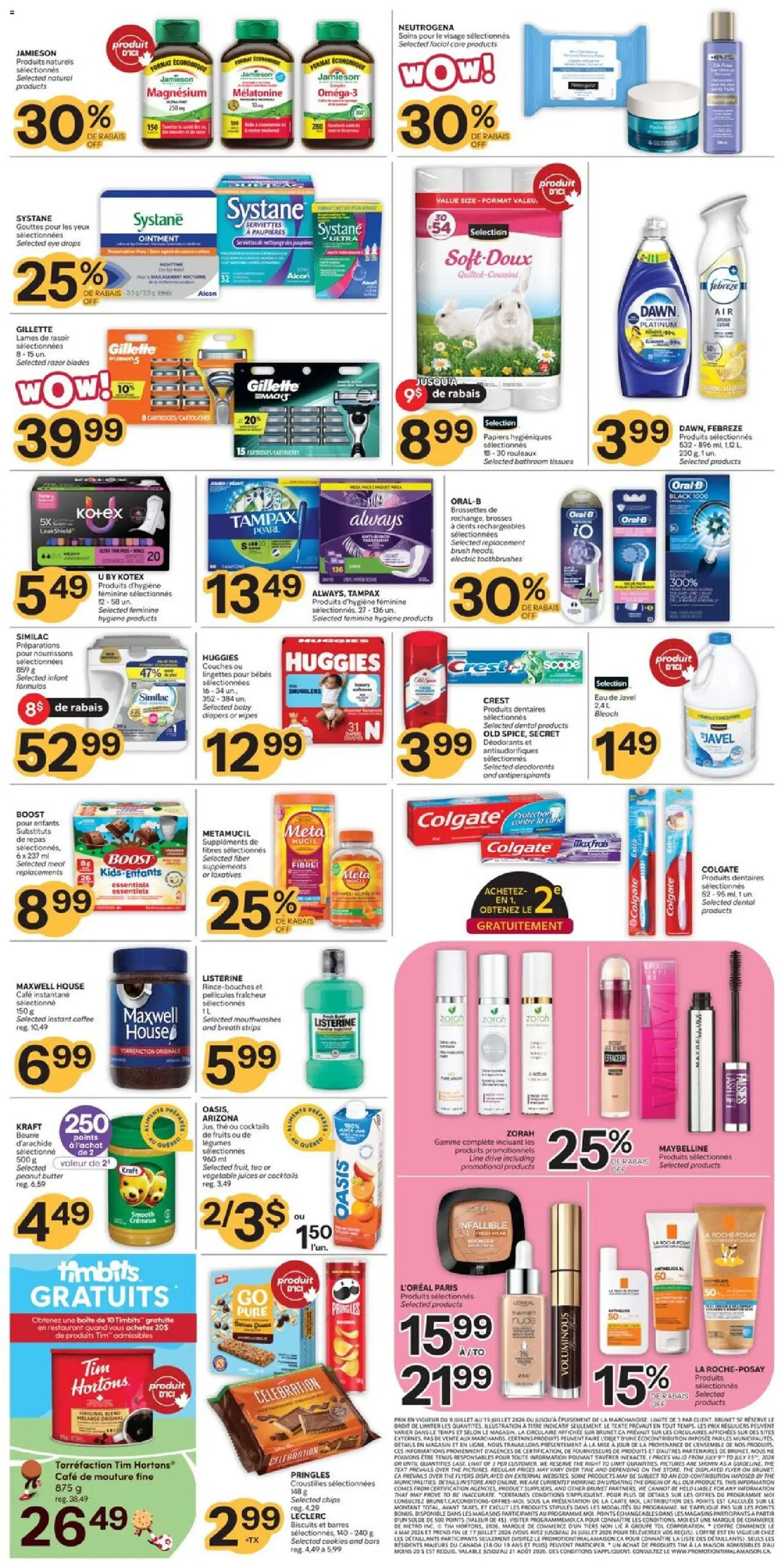 Brunet flyer valid from Jul 9, 2026 | Page: 8 | Products: Tea, Chips, Butter, Coffee