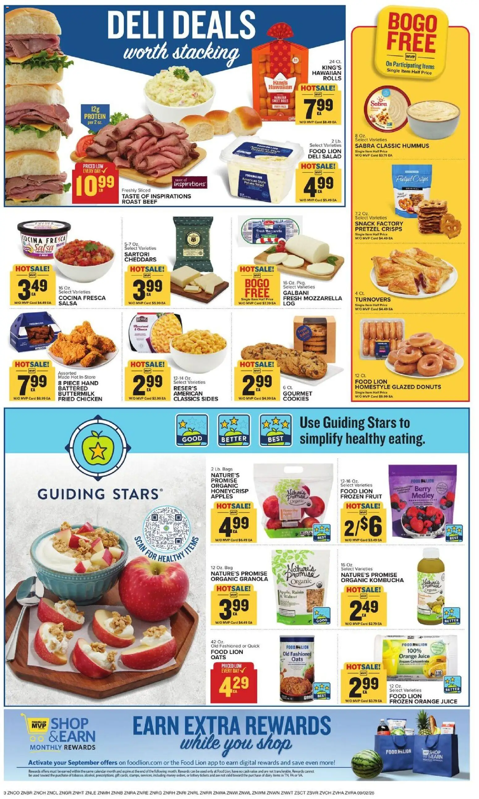 Food Lion Weekly Ad - valid from 09/02/2026 | Page: 6 | Products: Cheese, Apples, Protein, Frozen fruit