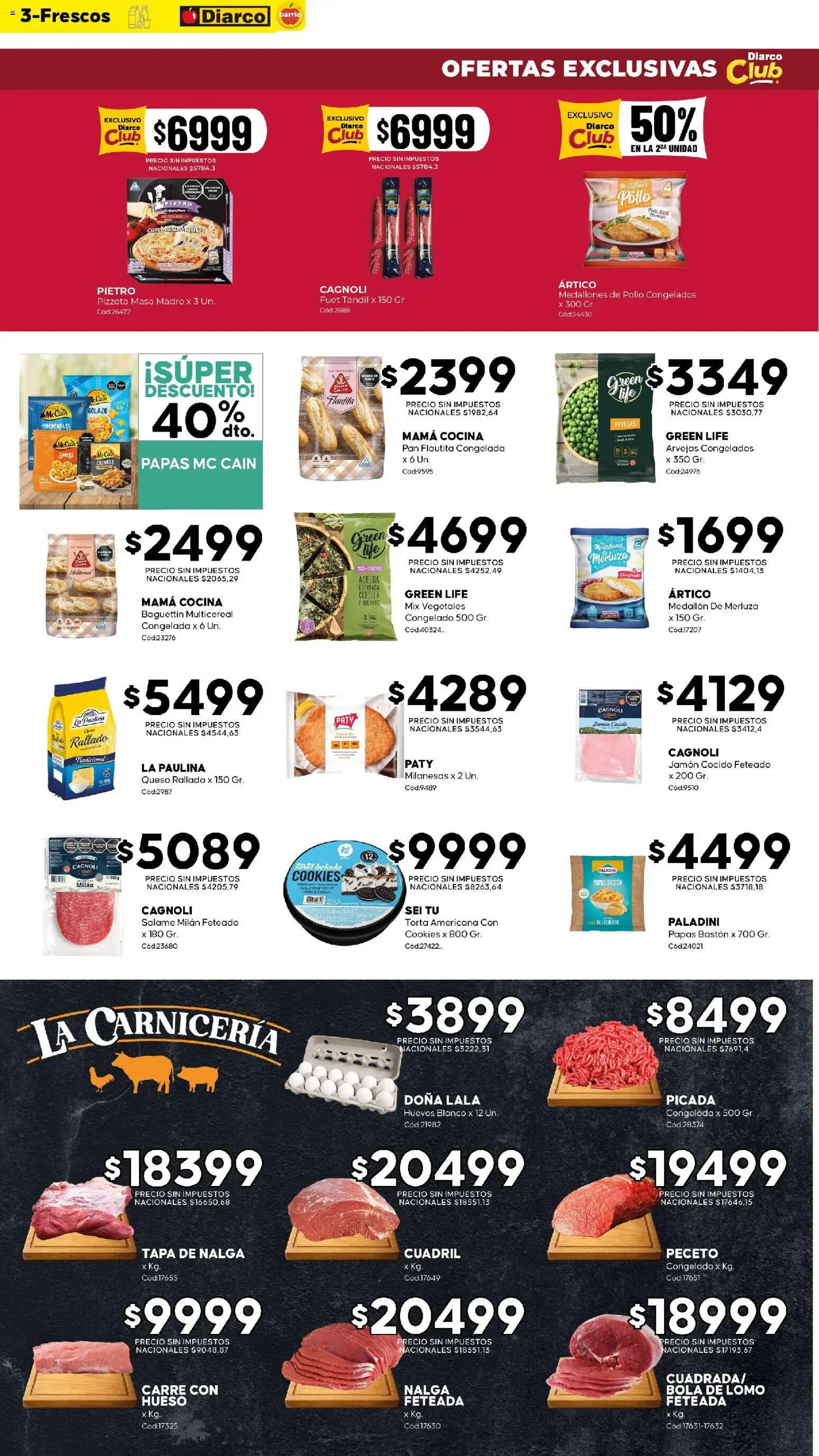 Diarco - Ofertas Diarco Barrio │ válido desde el 24/08/2026 | Página: 3 | Productos: Milanesas, Pollo, Arvejas, Pan