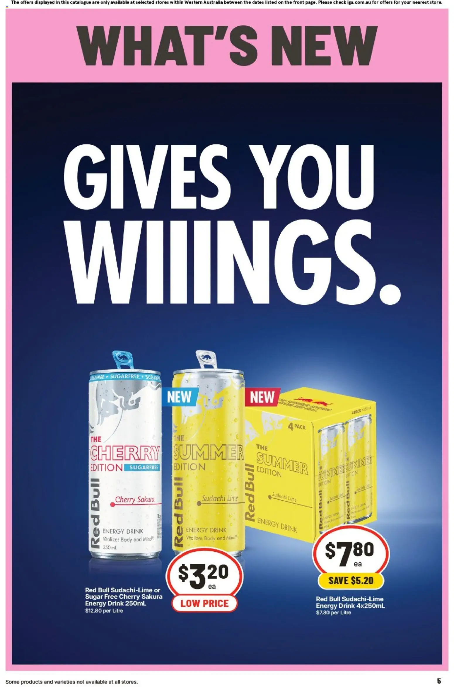 IGA catalogue - valid from 26/08/2026 | Page: 5 | Products: Energy drink, Sugar, Lime, Red Bull
