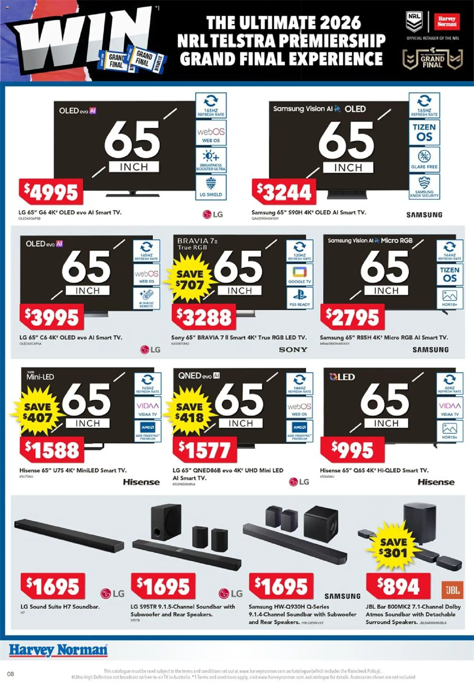 Harvey Norman catalogue - valid from 10/09/2026 | Page: 8 | Products: Suite, Soundbar, Accessories, Tv