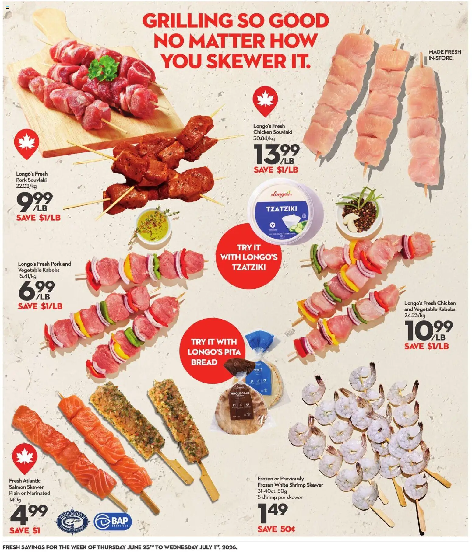 Longo's flyer valid from Jun 25, 2026 | Page: 14 | Products: Bread, Chicken, Pork