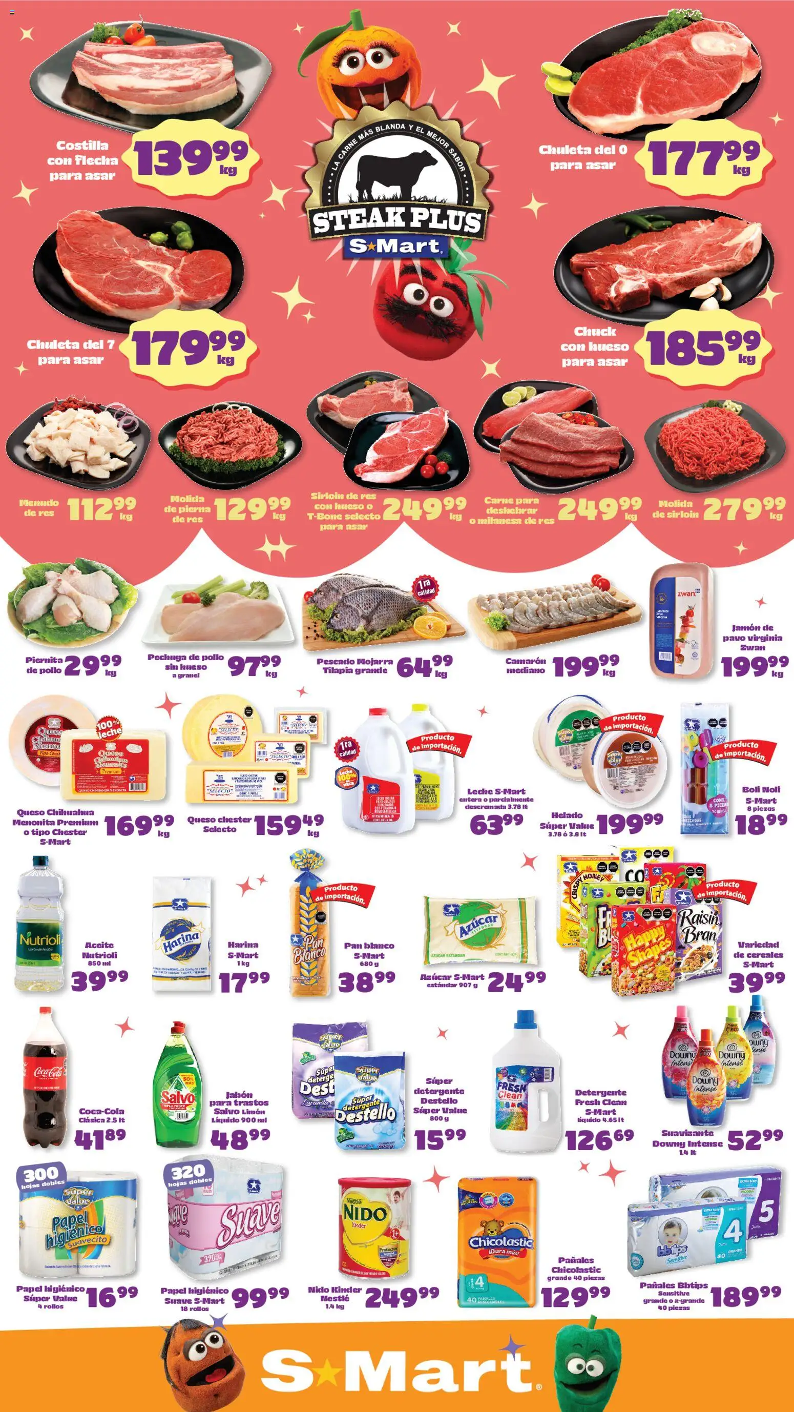 Nuevas ofertas de S-Mart válidas en toda la República Mexicana desde el 22.05.2026. ¡Encuentra las mejores ofertas en S-Mart folleto Juárez! | Página: 1 | Productos: Detergente, Aceite, Jamón, Helado