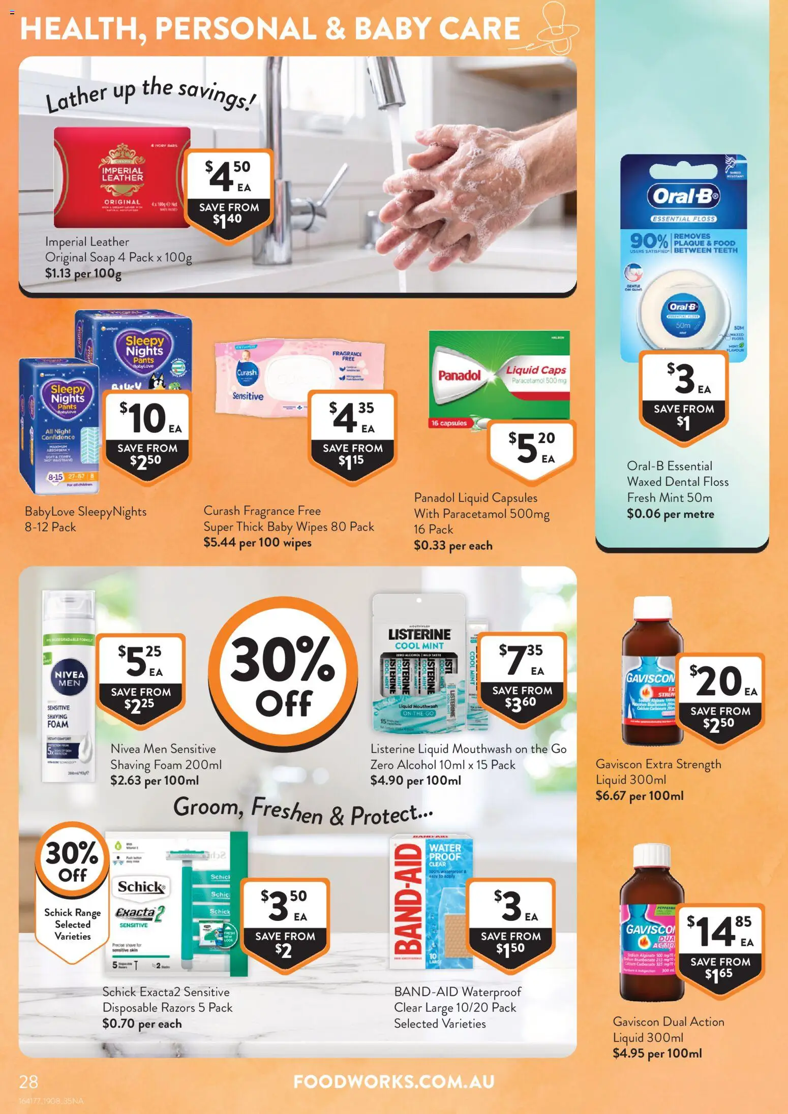 Foodworks catalogue - valid from 18/08/2026 | Page: 28 | Products: Shaving foam, Mouthwash, Razors, Sensitive skin