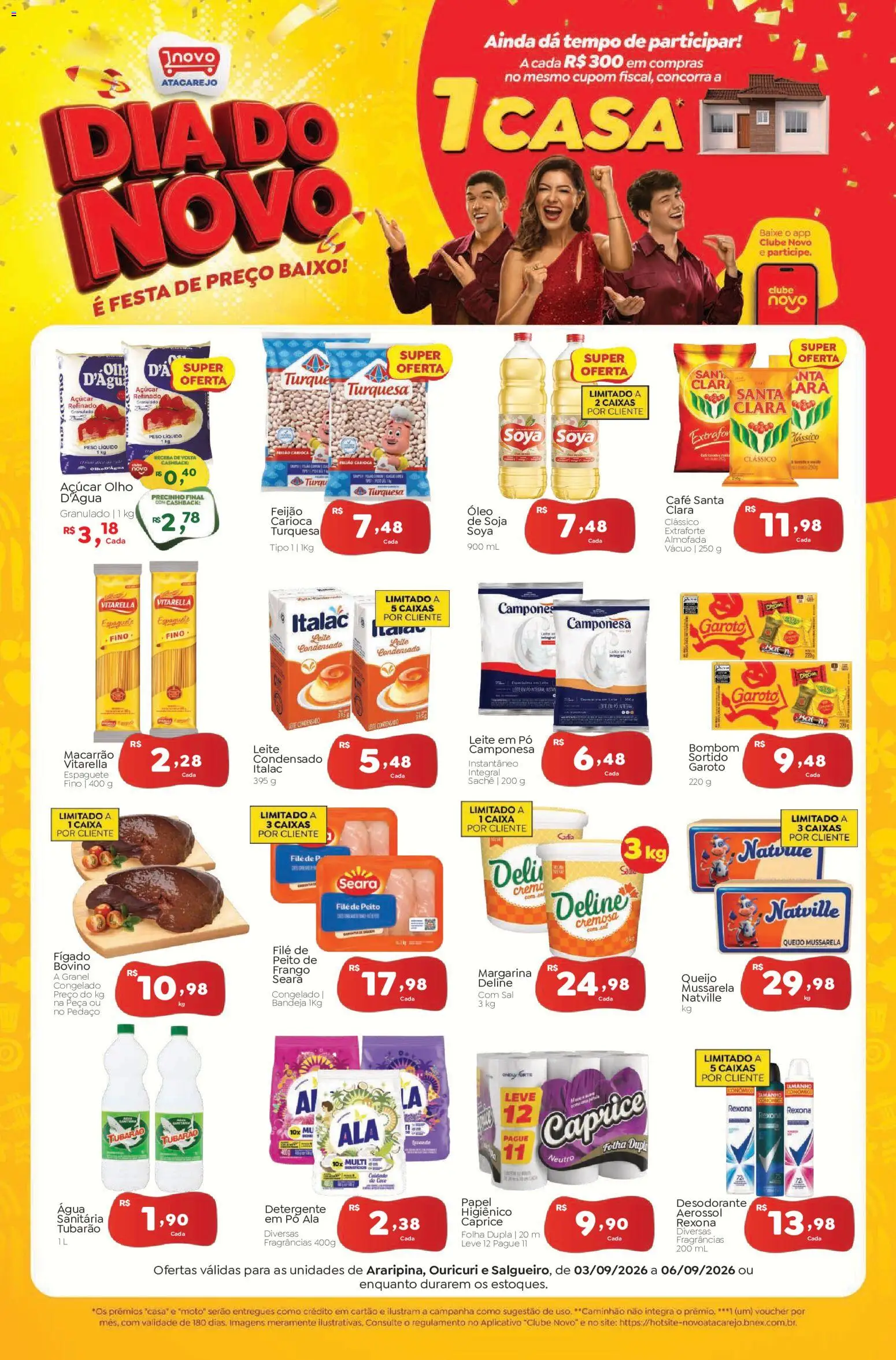 Novo Atacarejo Folheto - válido de 03/09/2026 | Página: 1 | Produtos: Desodorante, Fígado, Açúcar, Leite em pó