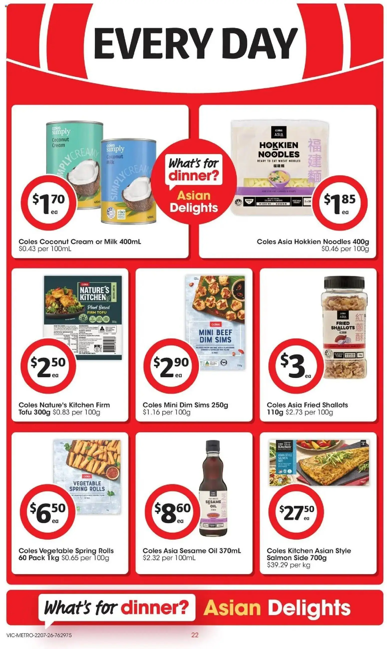 Coles catalogue - valid from 22/07/2026 | Page: 22 | Products: Oil, Beef, Salmon, Wheat