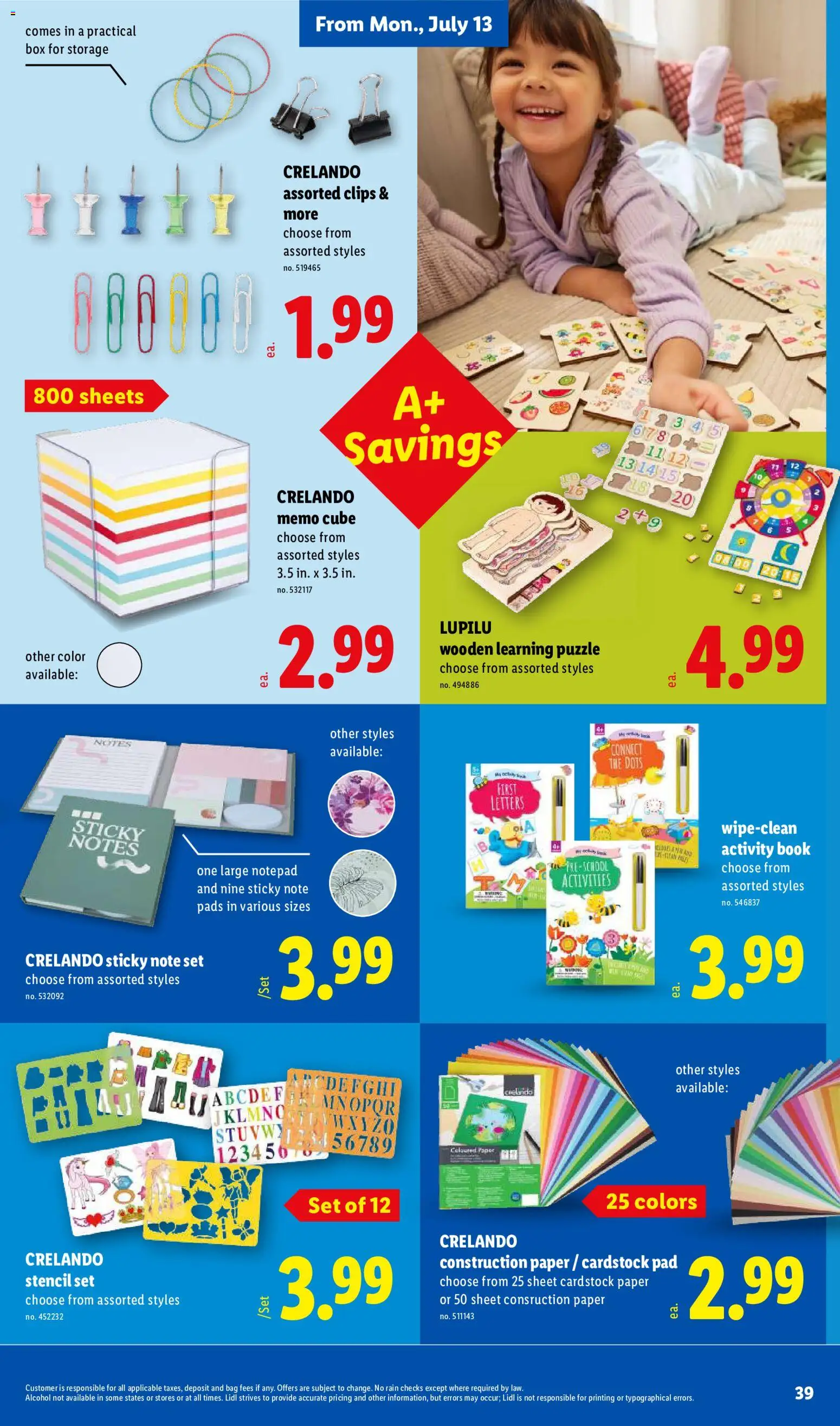 Lidl Weekly Ad - valid from 07/08/2026 | Page: 39 | Products: Box, Alcohol, Bag, Sheet