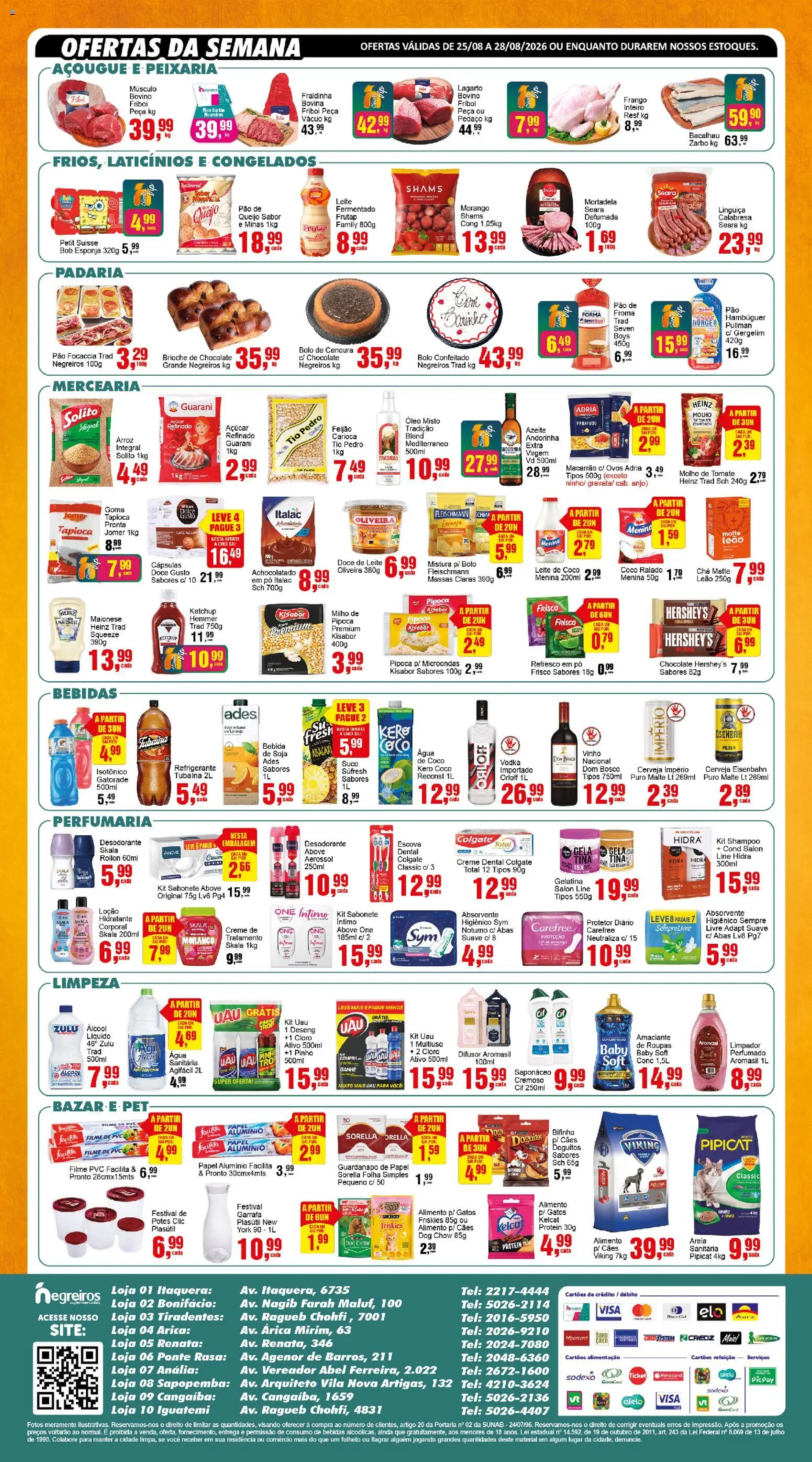 Negreiros Folheto - válido de 25/08/2026 | Página: 2 | Produtos: Feijão, Leite, Microondas, Azeite