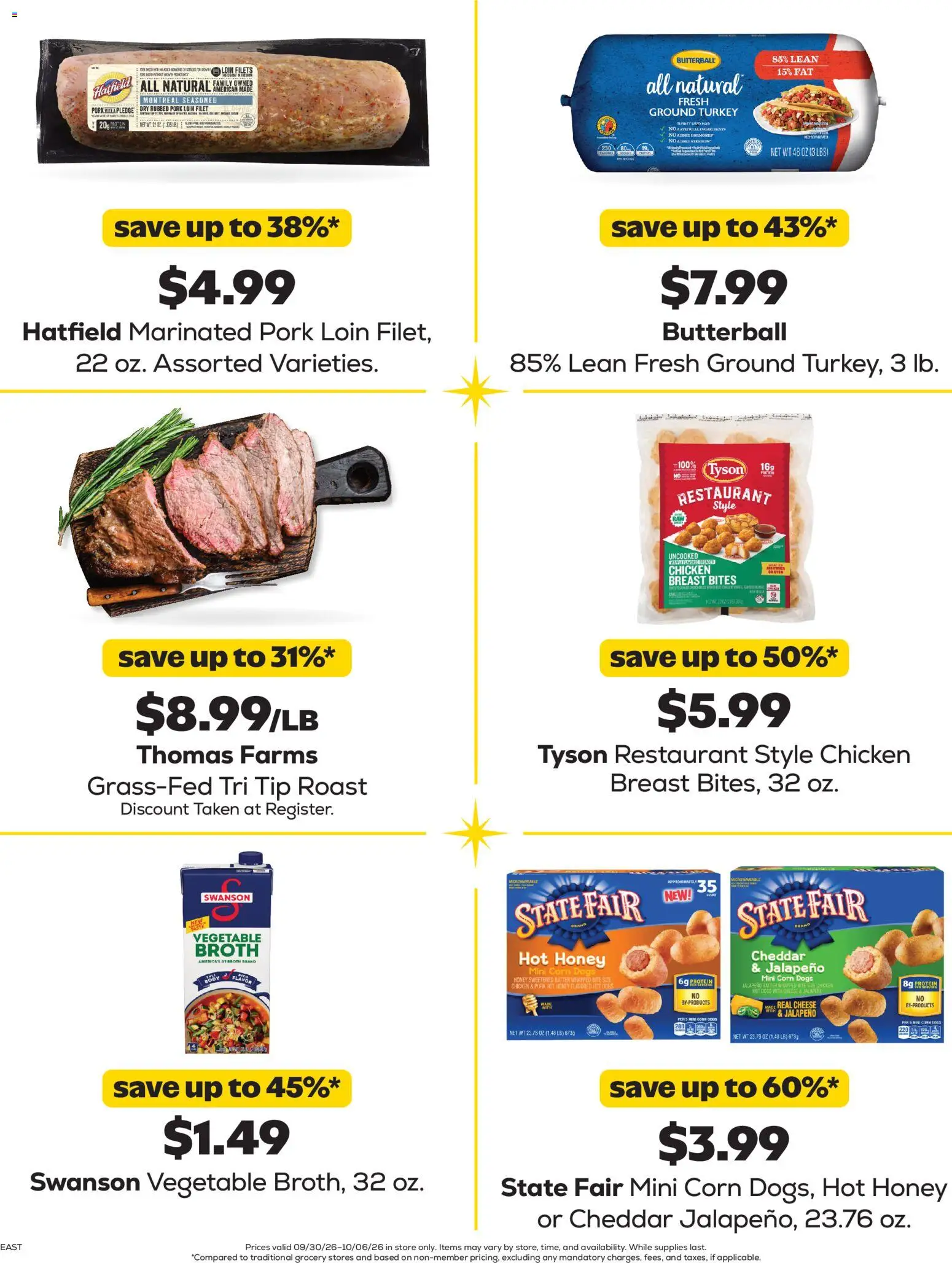Grocery Outlet Weekly Ad - valid from 09/30/2026 | Page: 4 | Products: Corn, Pork loin, Honey, Protein