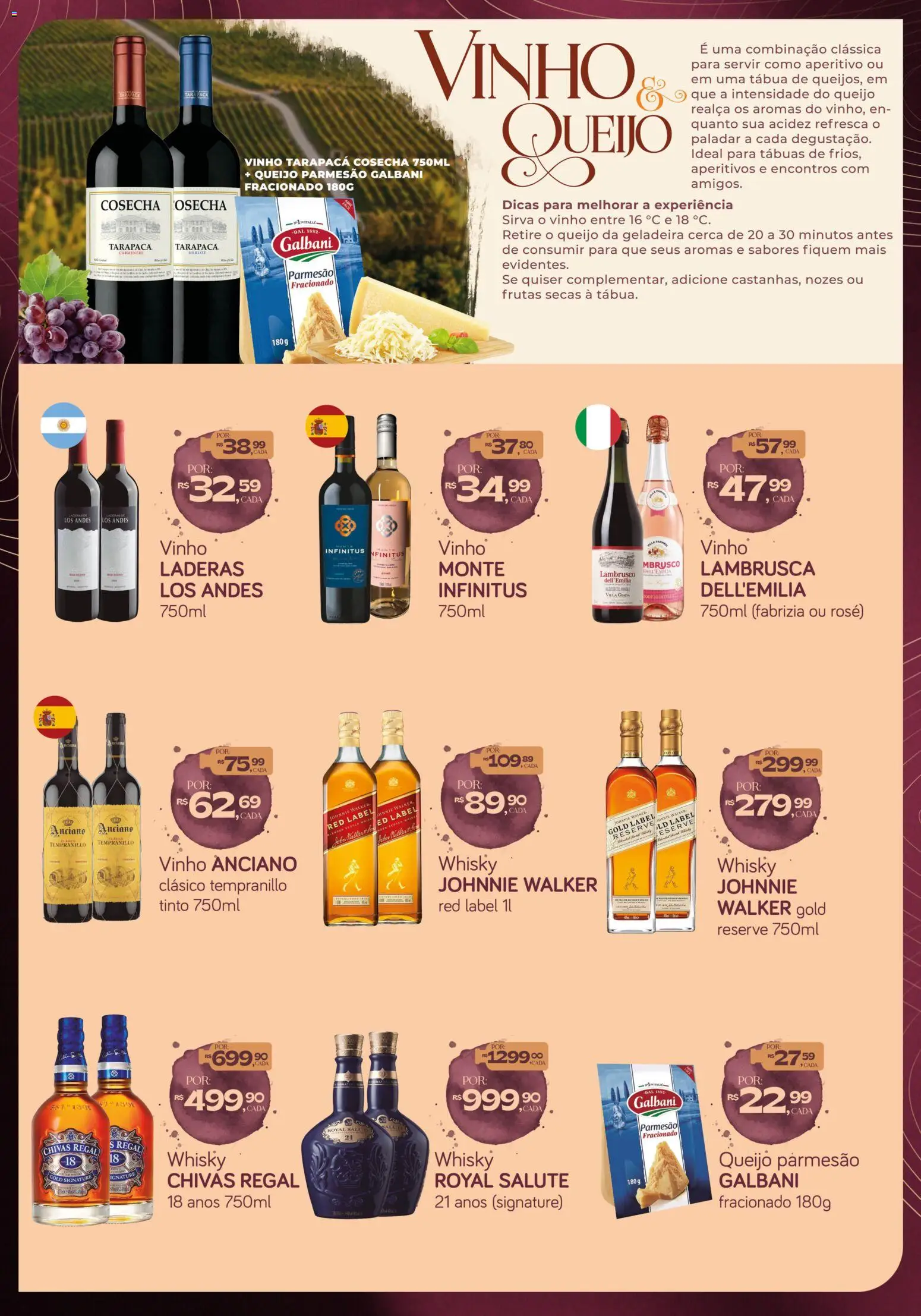 Cometa Supermercados Folheto - válido de 17/07/2026 | Página: 2 | Produtos: Queijo, Vinho, Nozes, Queijo parmesão