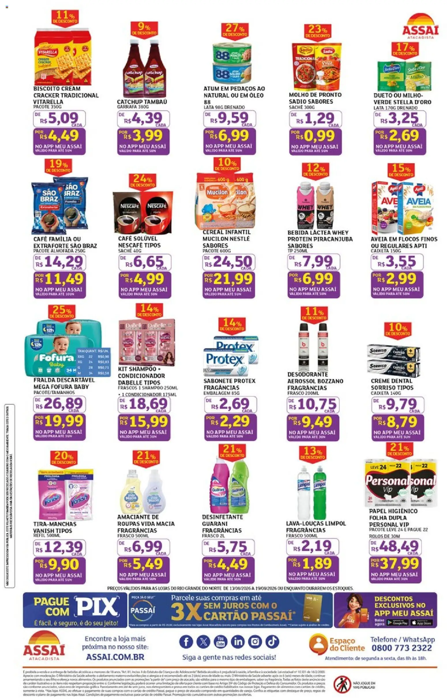 Assaí Atacadista Folheto - válido de 13/08/2026 | Página: 2 | Produtos: Desodorante, Sabonete, Telefone, Amaciante