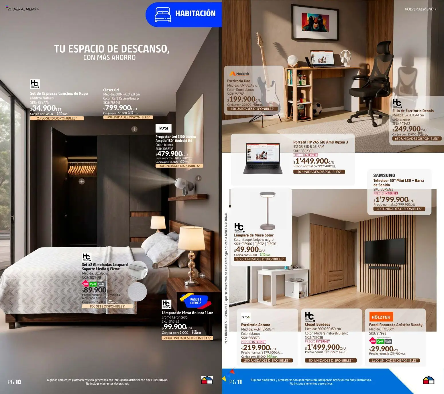 Homecenter revista - valida desde el 28/07/2026 | Página: 6 | Productos: Lámpara de mesa, Mesa, Lámpara, Café