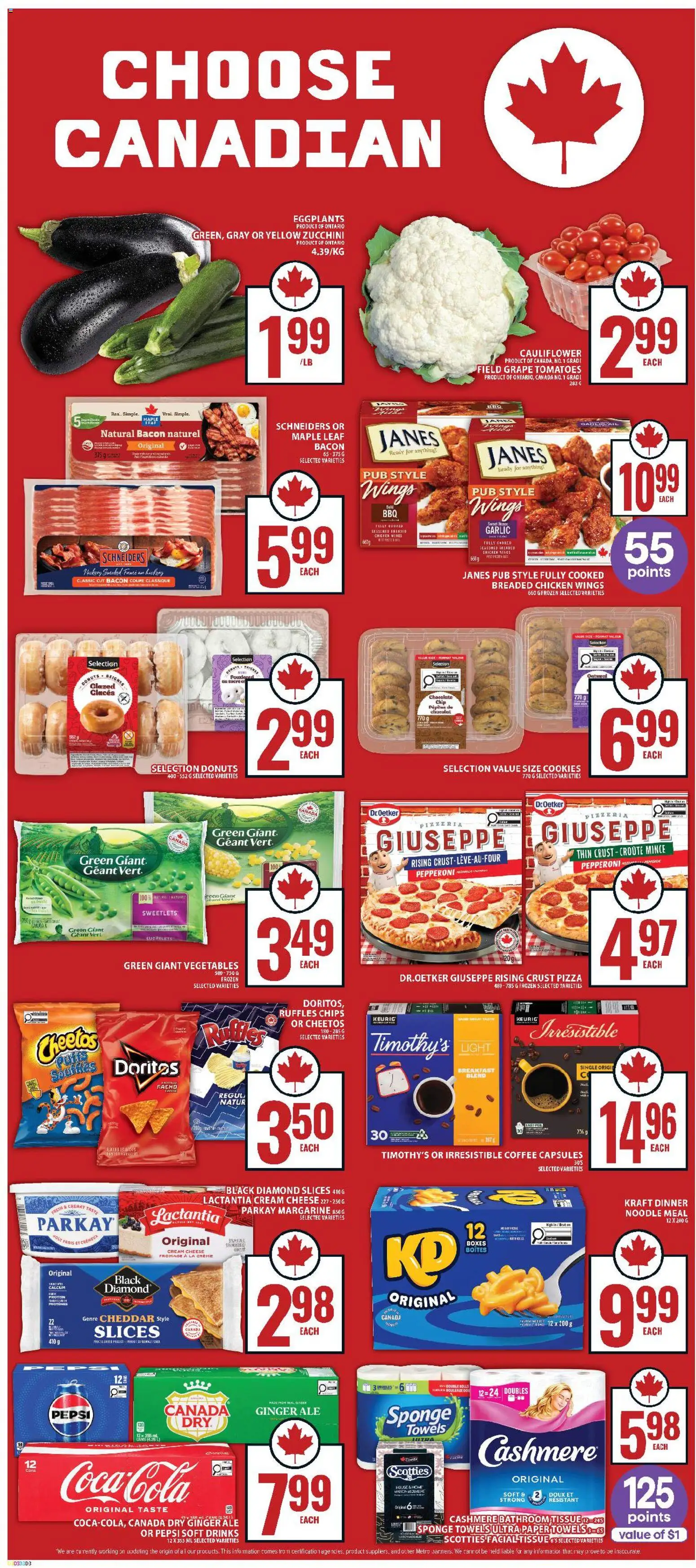 Food Basics flyer valid from Aug 20, 2026 | Page: 12 | Products: Bacon, Pepsi, Cheese, Chocolate