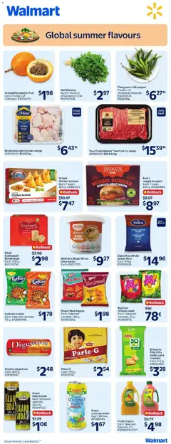 Preview of Brar's veggie burgers, Each. Frozen. 690 g. #50861836. from shop Walmart valid from Jul 9, 2026 | Page: 2 | Products: Beef, Chicken wings, Juice, Chicken