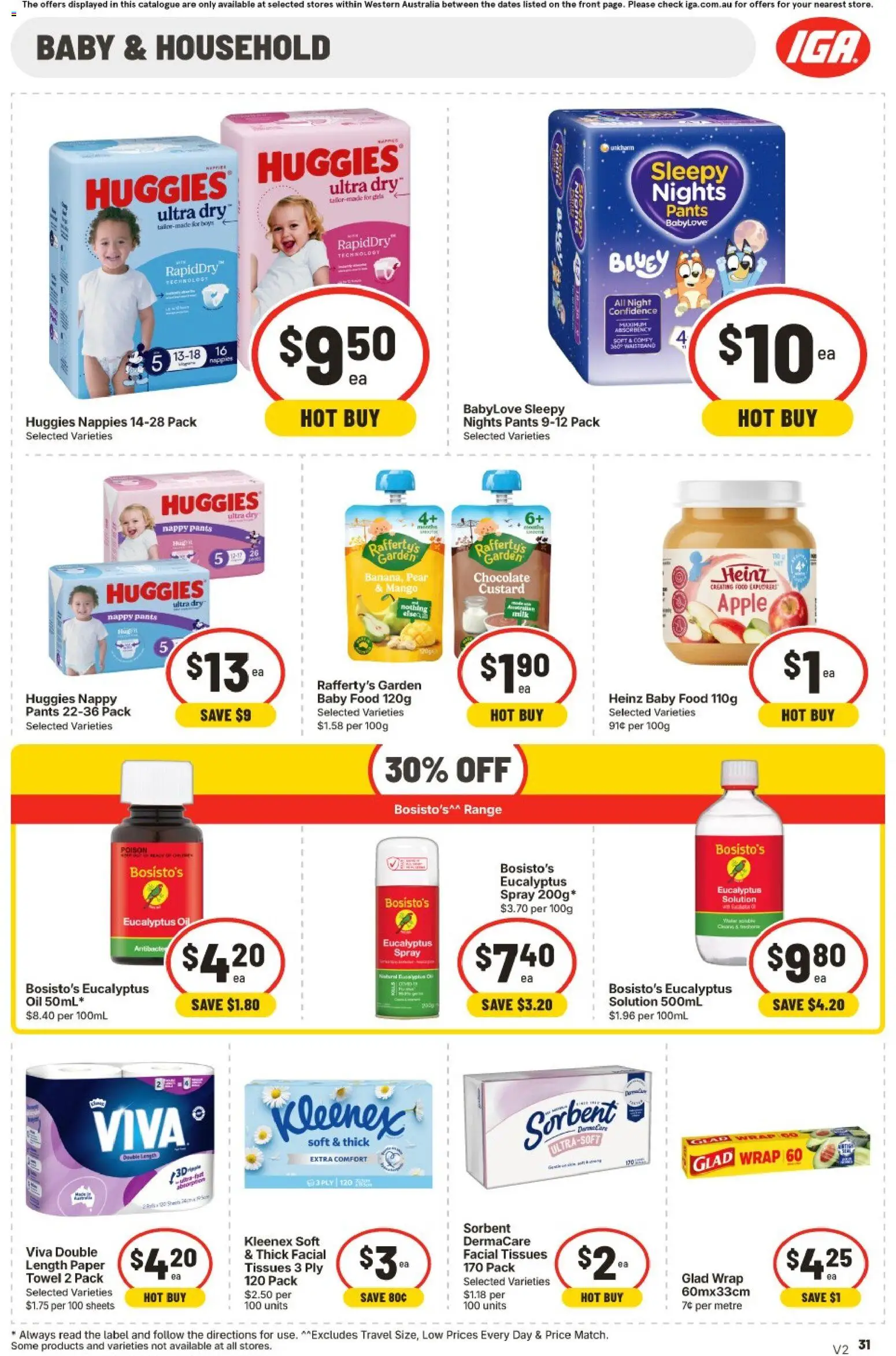 IGA catalogue - valid from 22/07/2026 | Page: 31 | Products: Nappies, Baby food, Mango, Pear