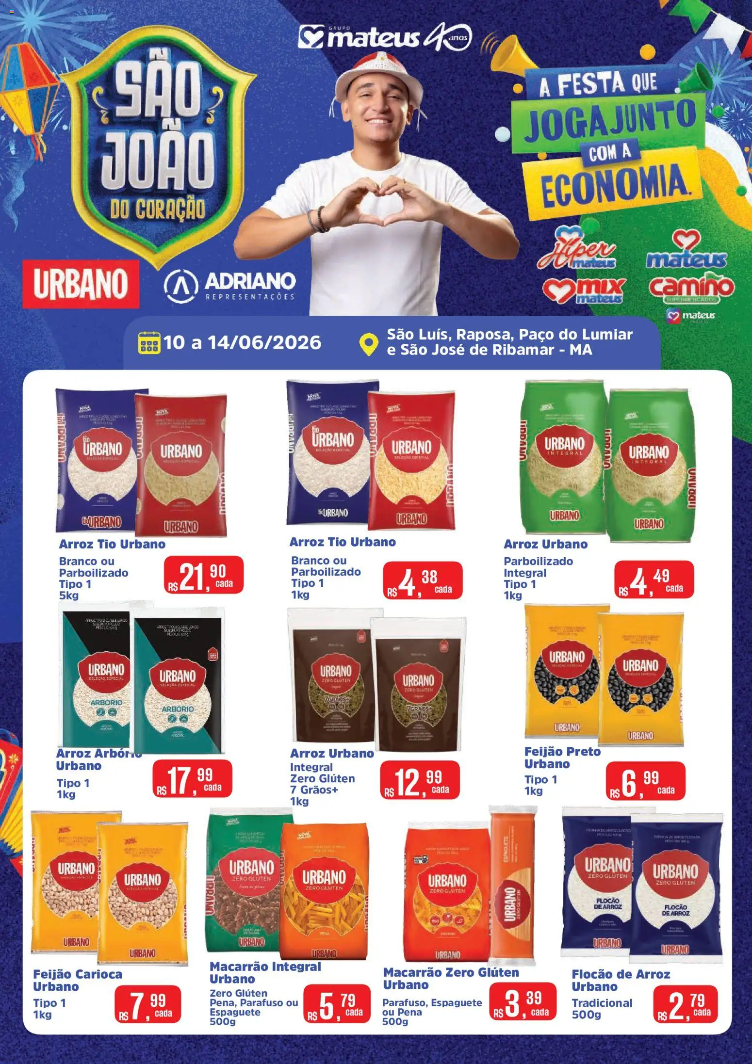 Mateus Folheto - válido de 10.06.2026 | Página: 1 | Produtos: Espaguete, Feijão, Arroz, Macarrão