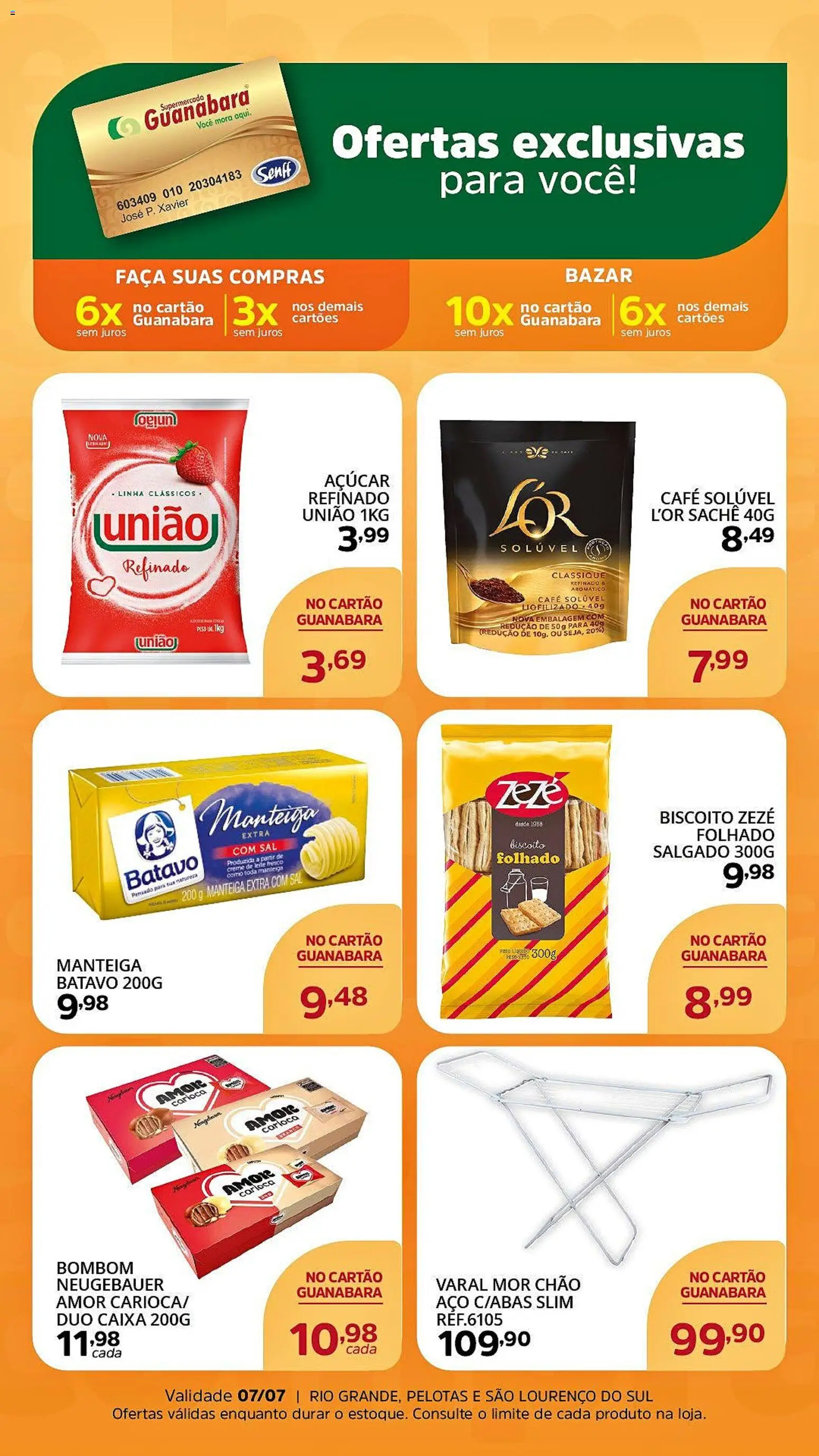 Supermercado Guanabara Folheto - válido de 26/06/2026 | Página: 1 | Produtos: Caixa, Creme, Bombom, Café solúvel