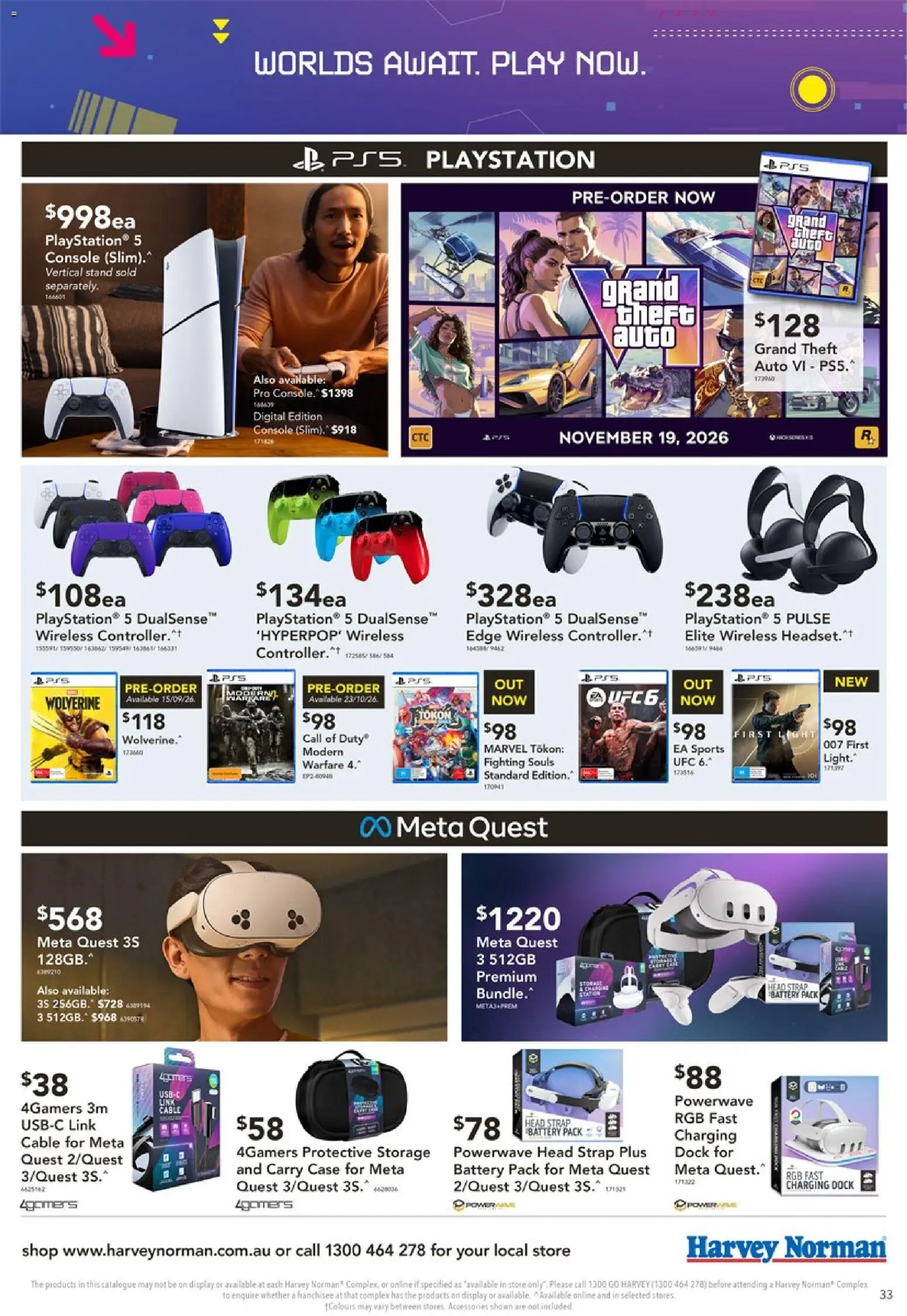 Harvey Norman catalogue - valid from 16/09/2026 | Page: 33 | Products: Light, Controller, Playstation, Case
