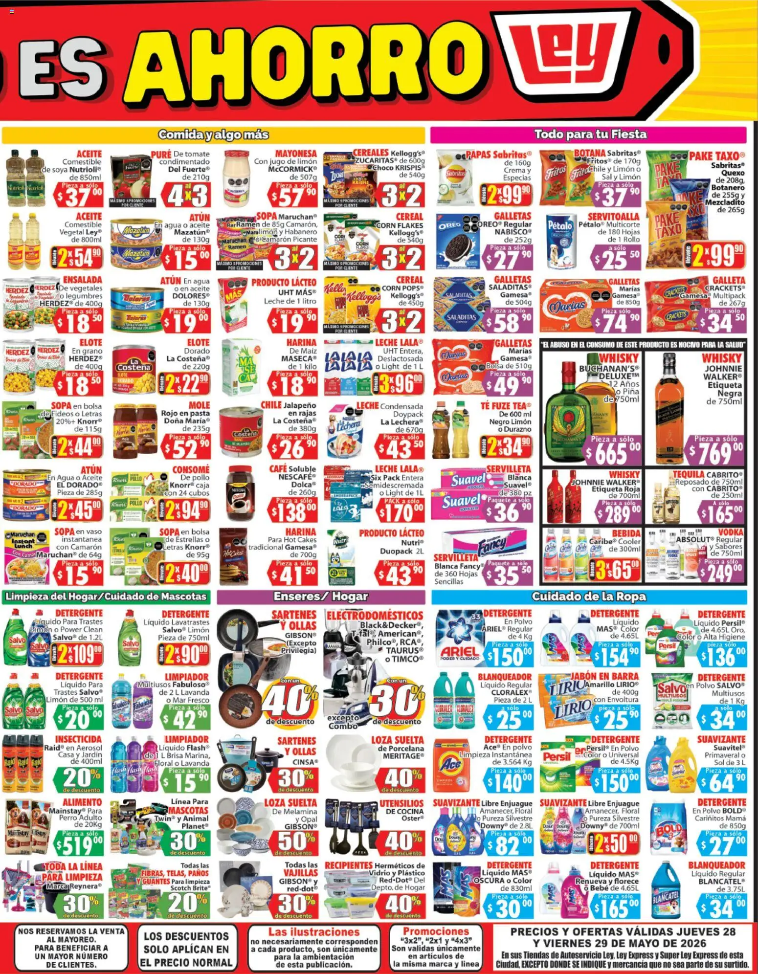 Nuevas ofertas de Casa Ley válidas en toda la República Mexicana desde el 28.05.2026. ¡Encuentra las mejores ofertas en Casa Ley folleto Autoservicio La Paz, BCS! | Página: 4 | Productos: Sopa, Suavizante, Vodka, Polvo
