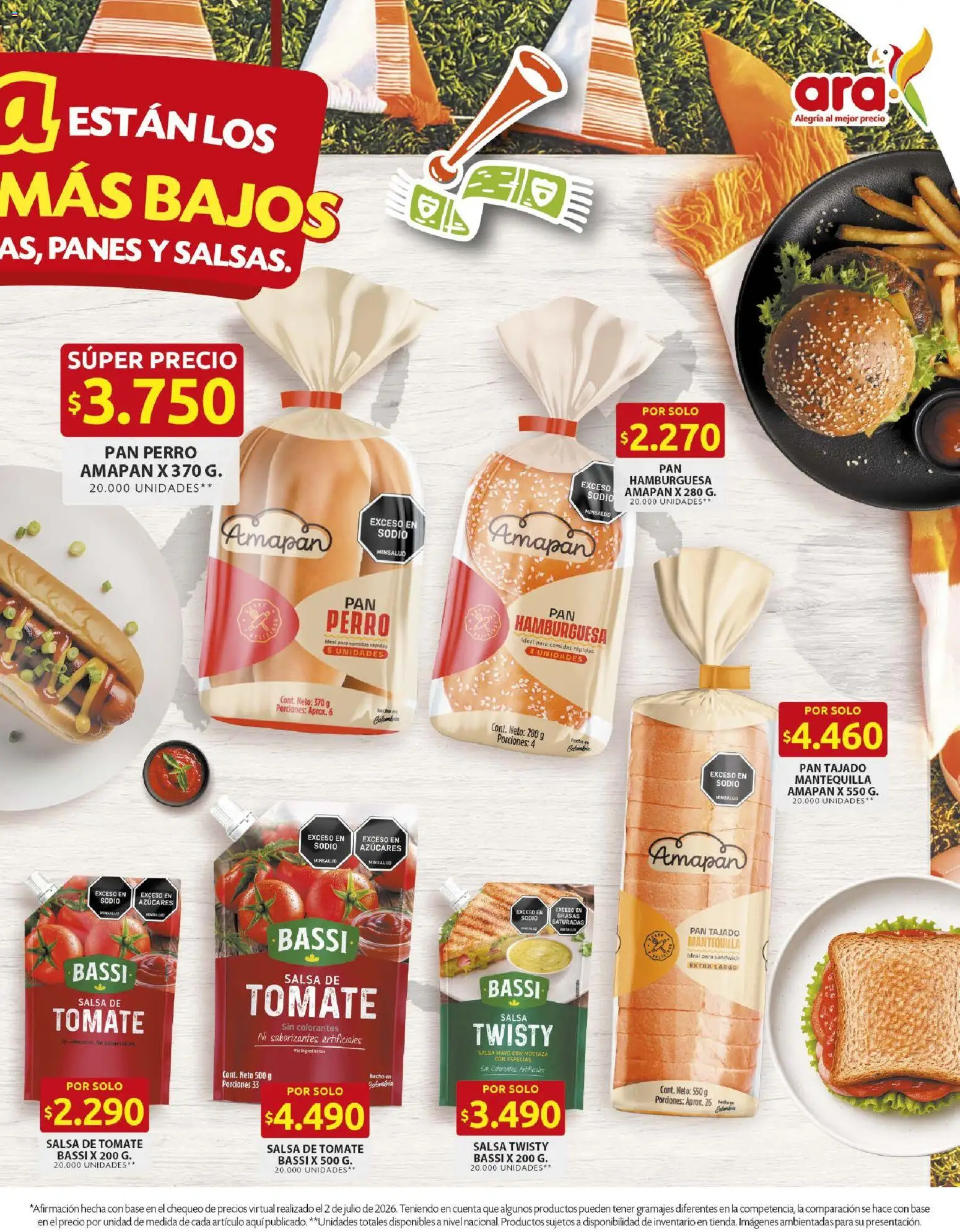 Ara revista - valida desde el 16/07/2026 | Página: 5 | Productos: Salsa de tomate, Mantequilla, Mostaza, Pan