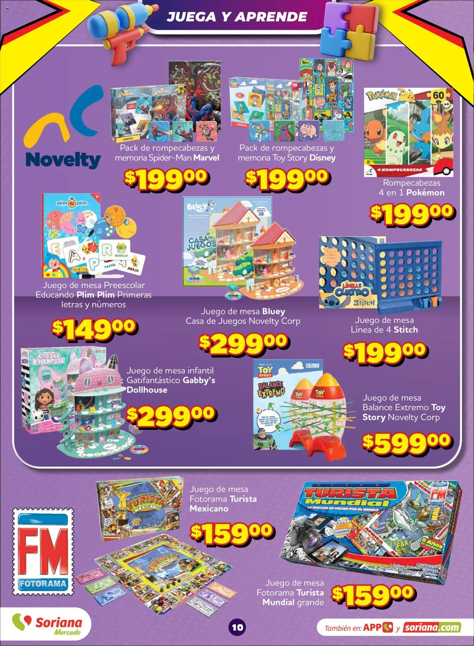 Nuevas ofertas de Soriana válidas en toda la República Mexicana desde el 28/09/2026. ¡Encuentra las mejores ofertas en Soriana Mercado - Mercado del Juguete! | Página: 10 | Productos: Pastel, Juego, Mesa