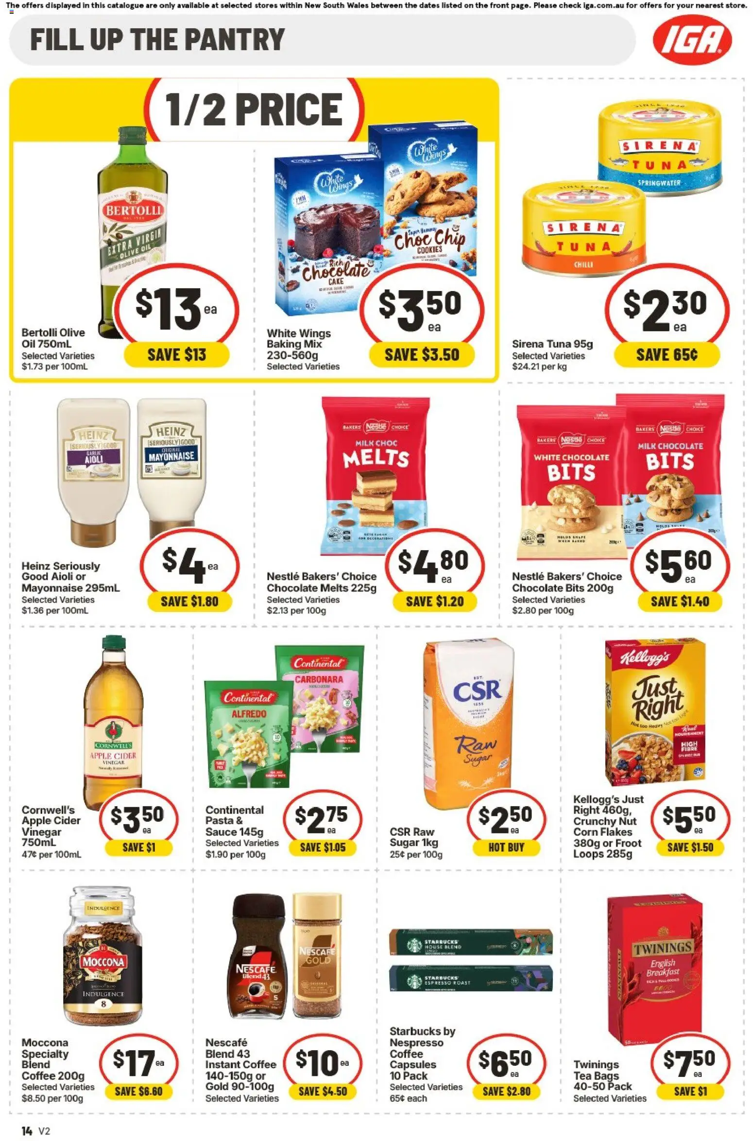 IGA catalogue - valid from 27.05.2026 | Page: 12 | Products: Milk, Tea, Tuna, Vinegar