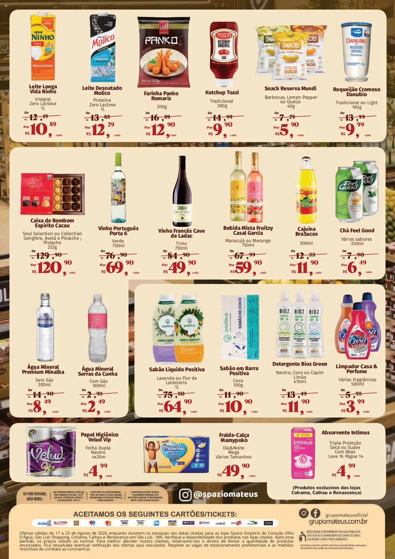 Mateus Folheto - válido de 17/08/2026 | Página: 2 | Produtos: Sabão em barra, Minalba, Queijo, Requeijão