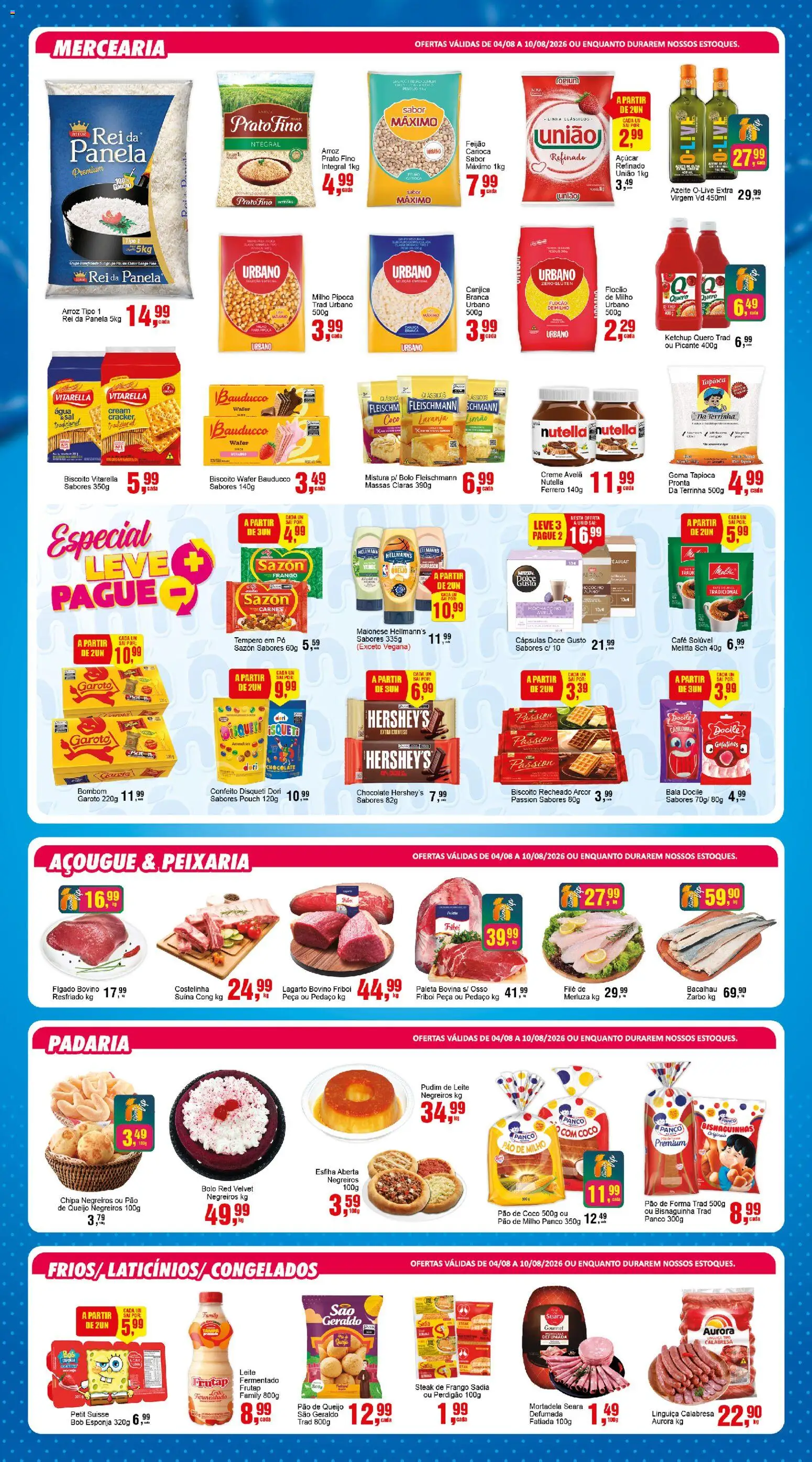 Negreiros Folheto - válido de 04/08/2026 | Página: 3 | Produtos: Tapioca, Bolo, Açúcar, Avelã