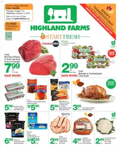 Preview of Highland Farms weekly flyer / circulaire from shop Highland Farms valid from Oct 1, 2026