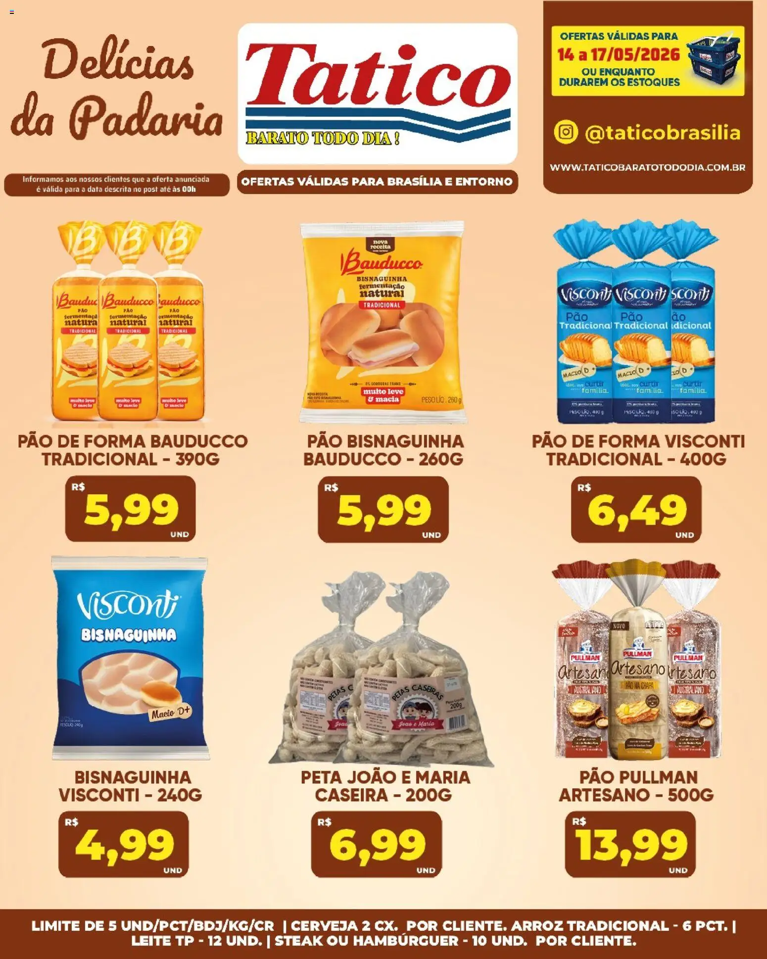 Tatico Folheto - válido de 15.05.2026 | Página: 49 | Produtos: Leite, Cerveja, Pão de forma, Hambúrguer