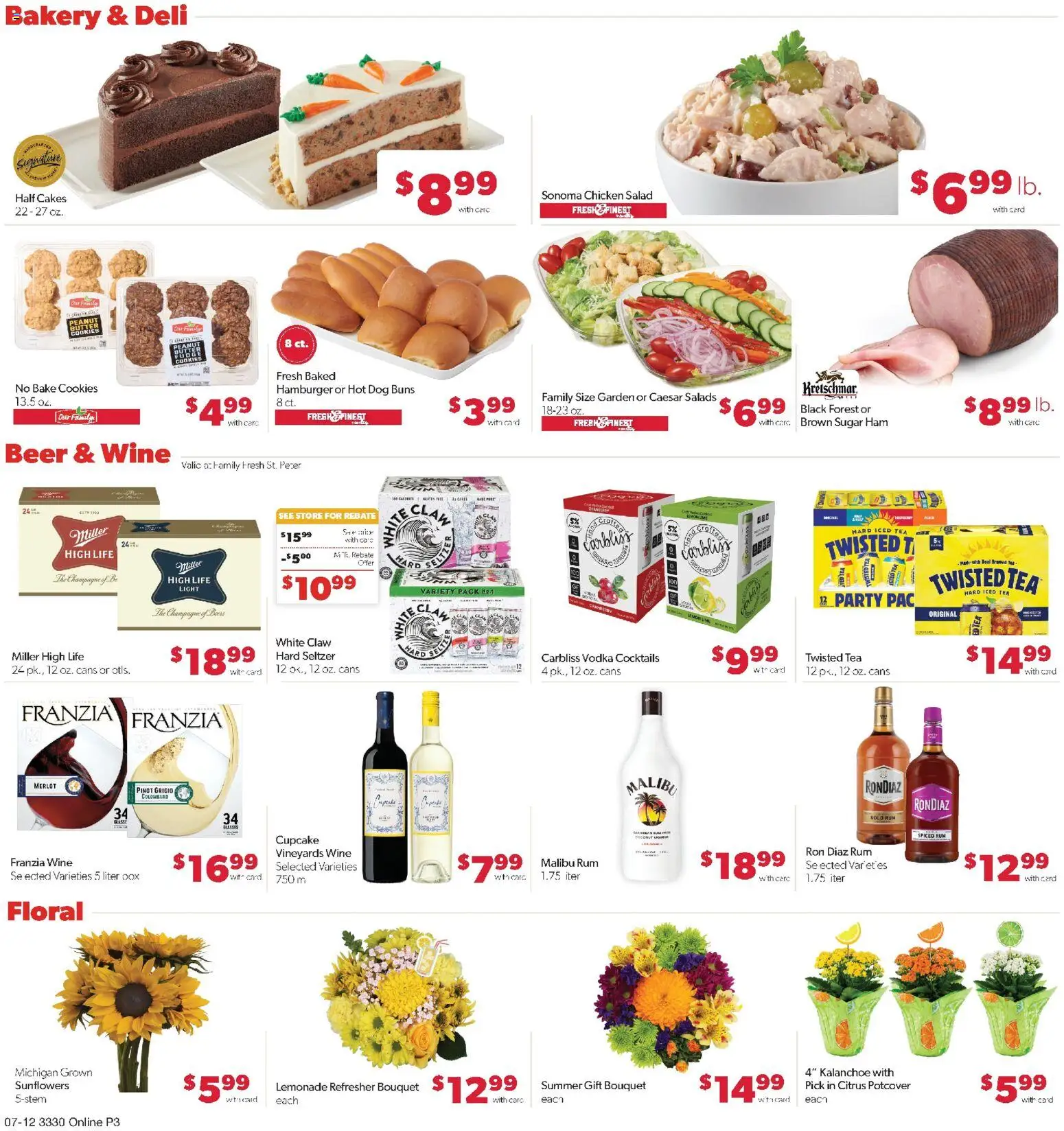 Family Fare Weekly Ad - MN - valid from 07/12/2026 | Page: 7 | Products: Ham, Wine, Salad, Sugar
