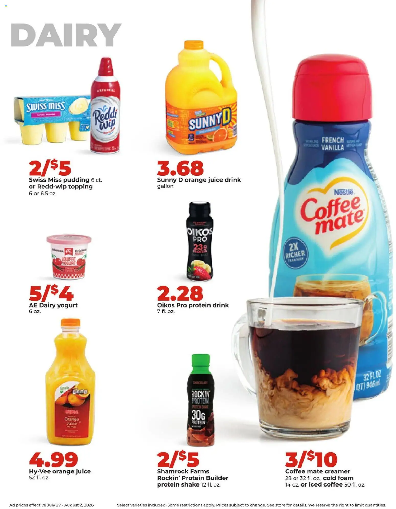 HyVee Weekly Ad - valid from 07/27/2026 | Page: 27 | Products: Yogurt, Coffee, Chocolate, Juice